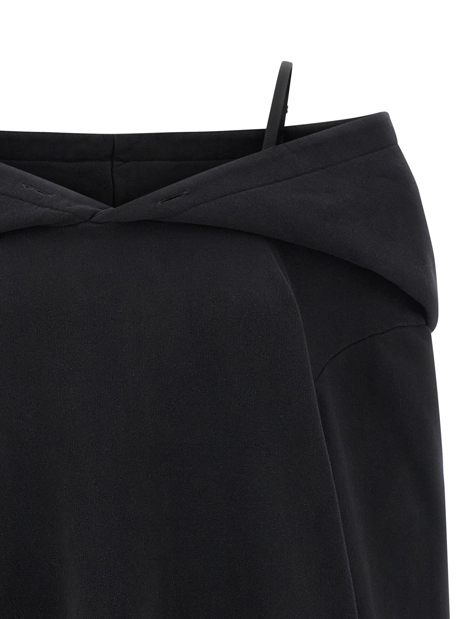 MM6 Maison Margiela Schwarzes kurzes Baumwollkleid