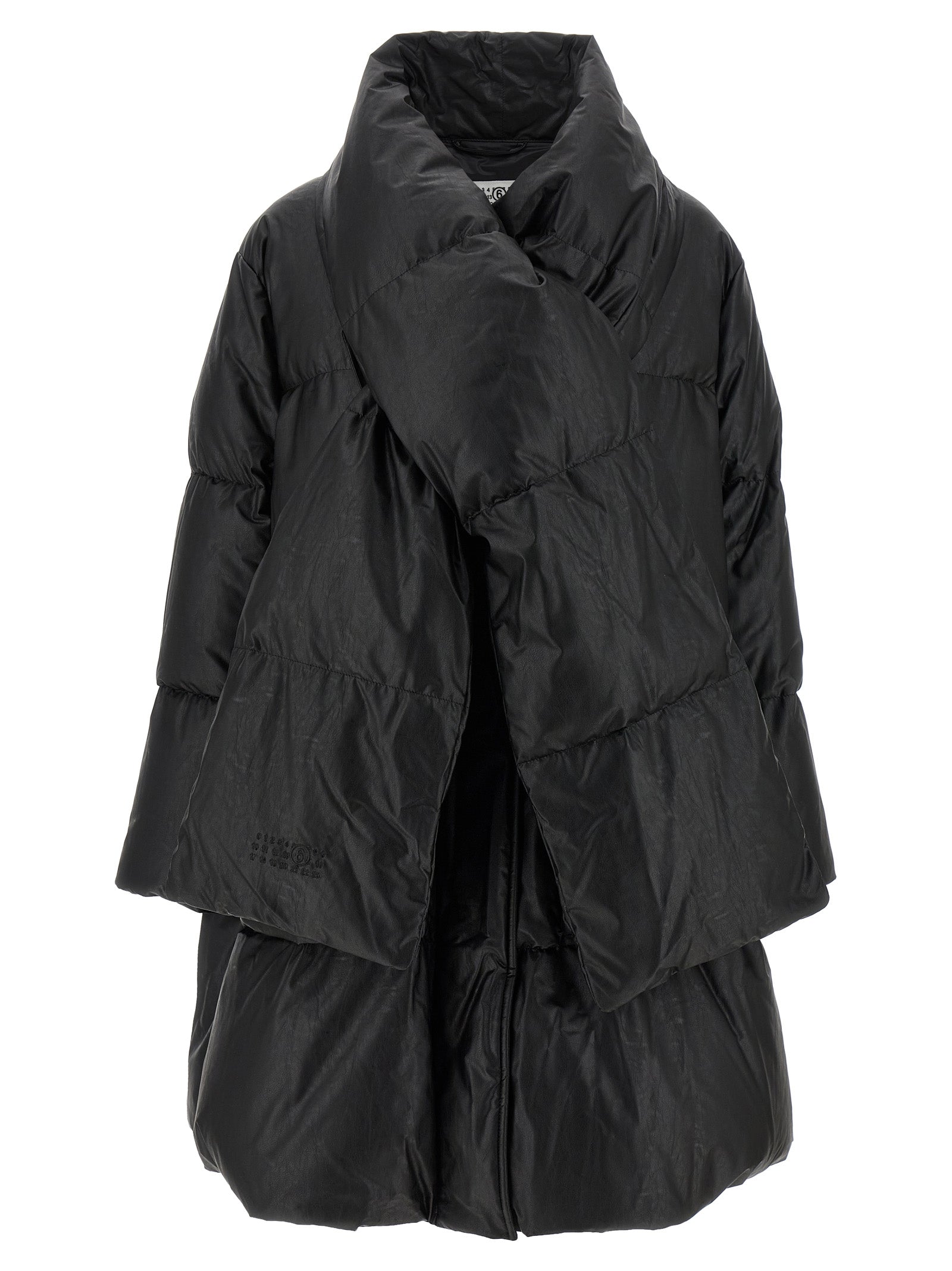 MM6 Maison Margiela Schwarzer Viskose-Mantel