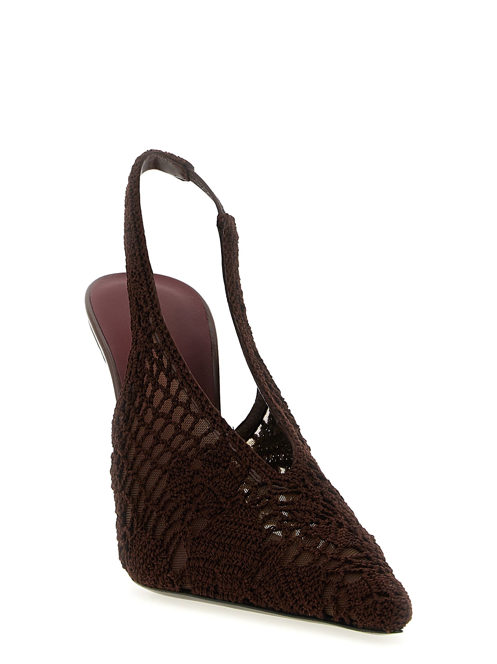Magda Butrym Braune Pumps aus Baumwolle mit hohem Absatz