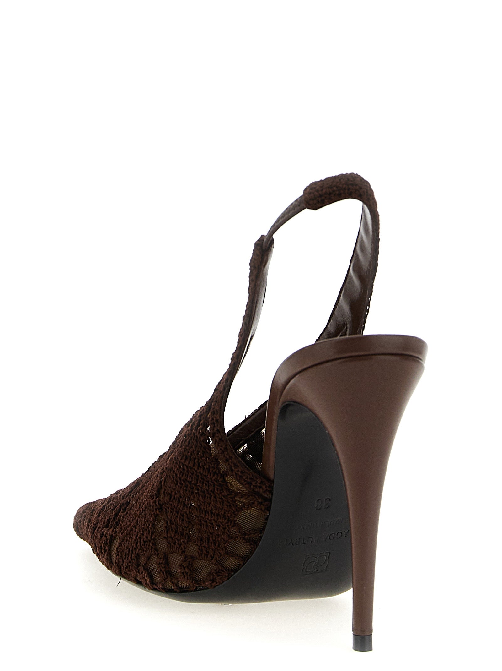 Magda Butrym Braune Pumps aus Baumwolle mit hohem Absatz