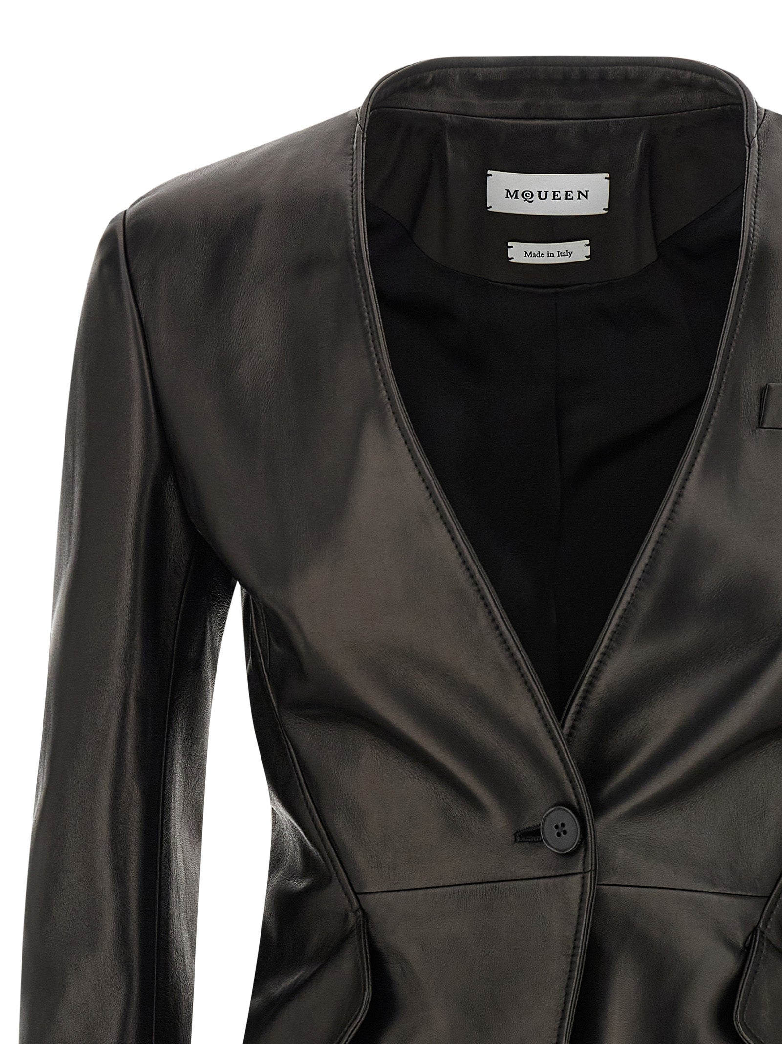 Alexander McQueen Schwarzer Blazer aus Lammleder
