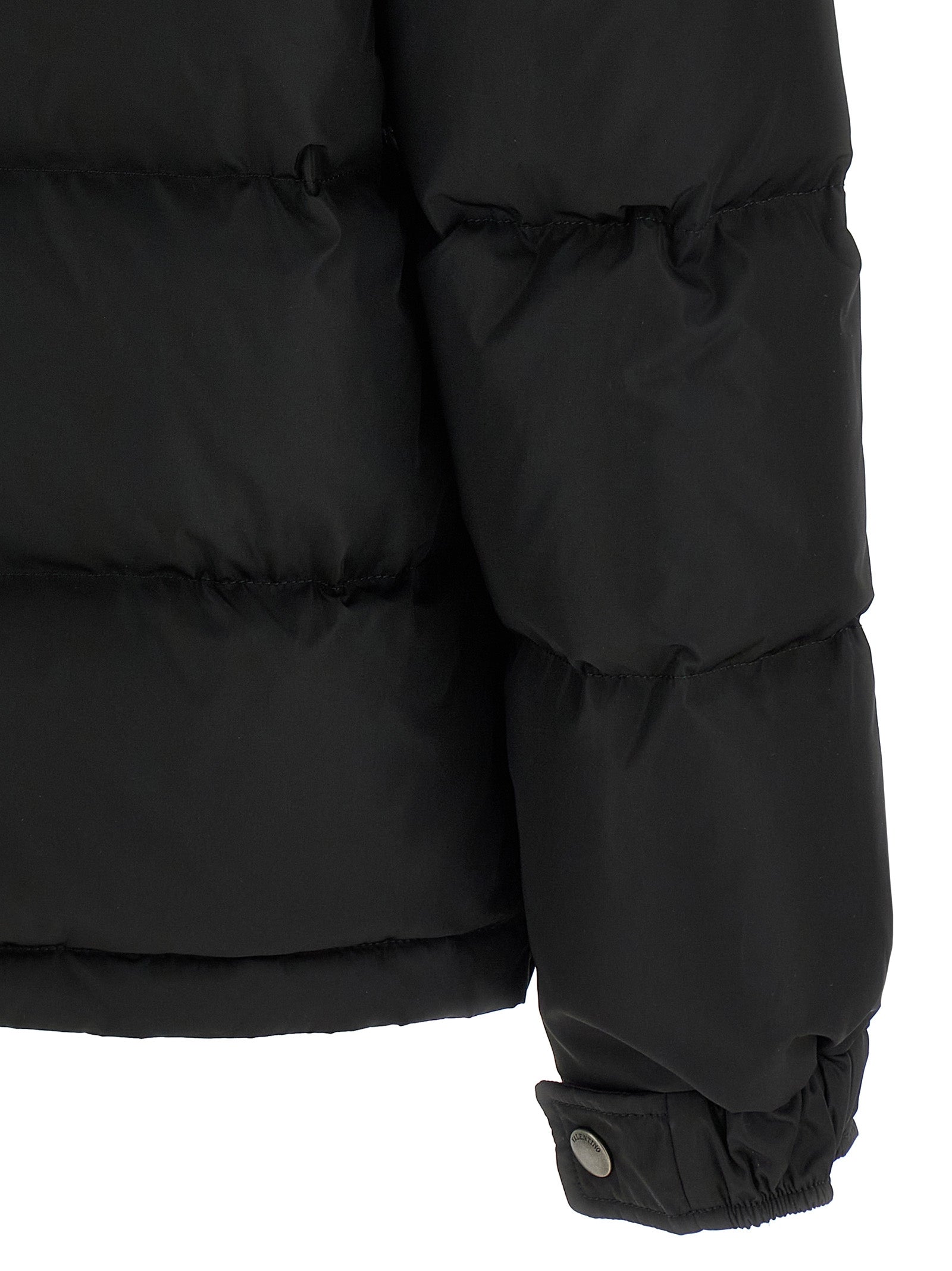 Valentino Garavani Schwarze Polyamid-Jacke in voller Länge