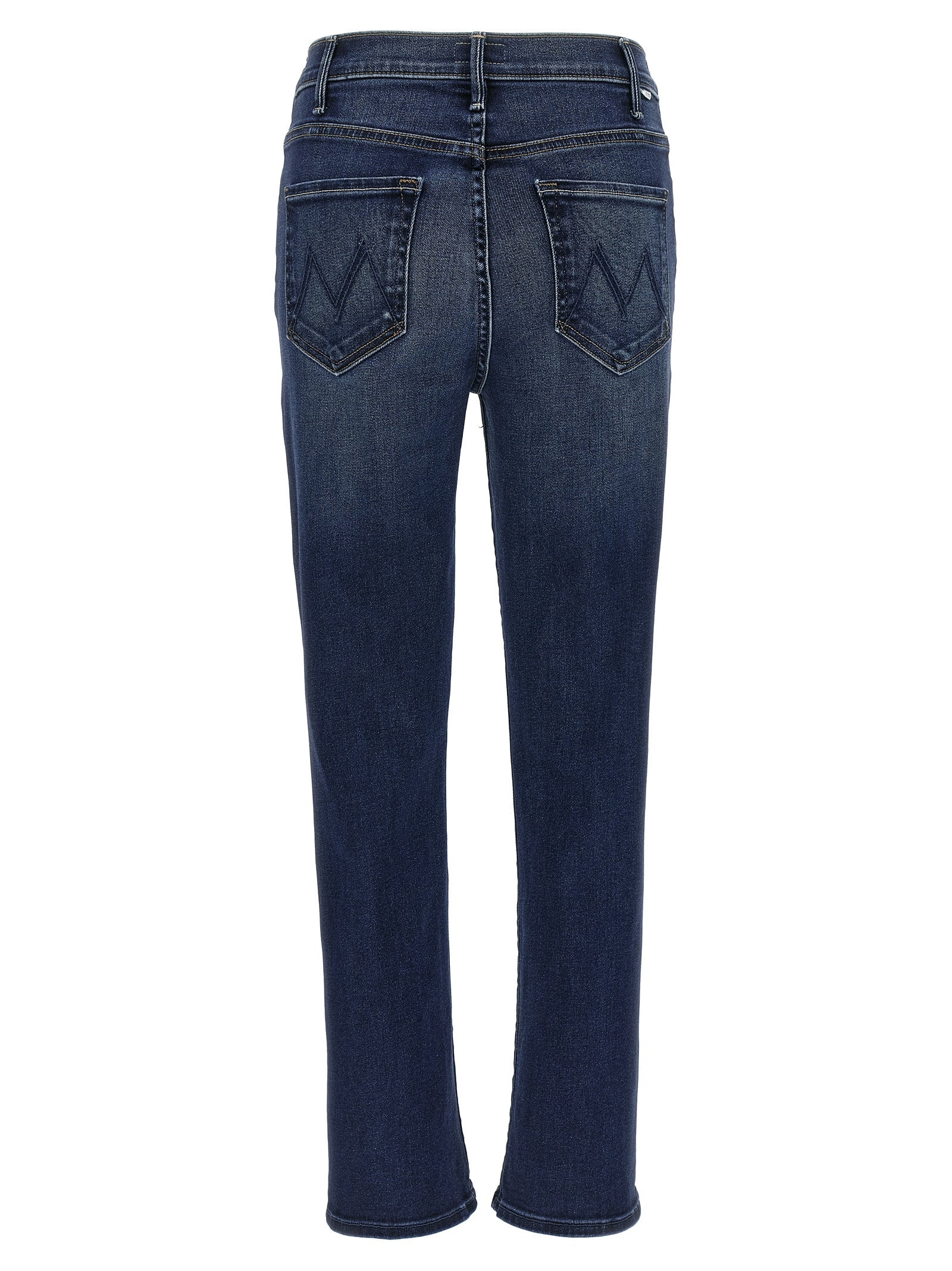 Mother Denim Blaue Baumwoll-Jeans mit ausgestelltem Bein