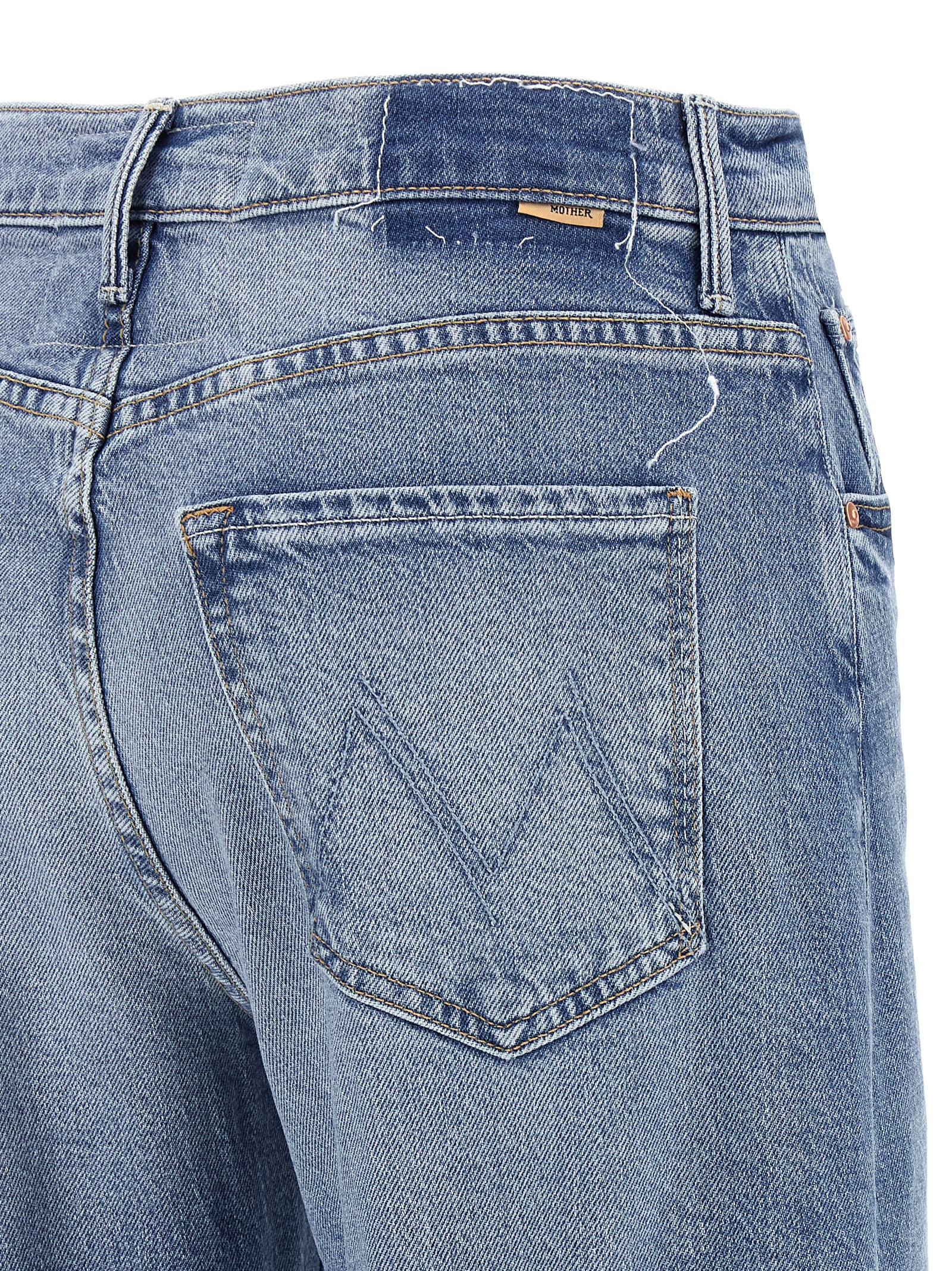 Mother Denim Blaue High-Waist Jeans aus Baumwolle