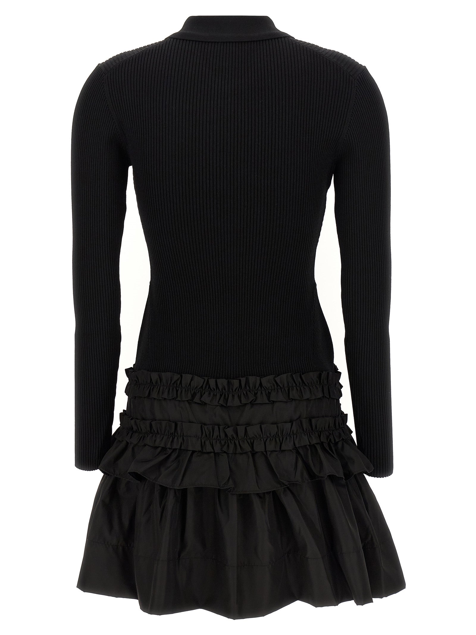 Ganni Schwarzes Viskose-Kurzkleid