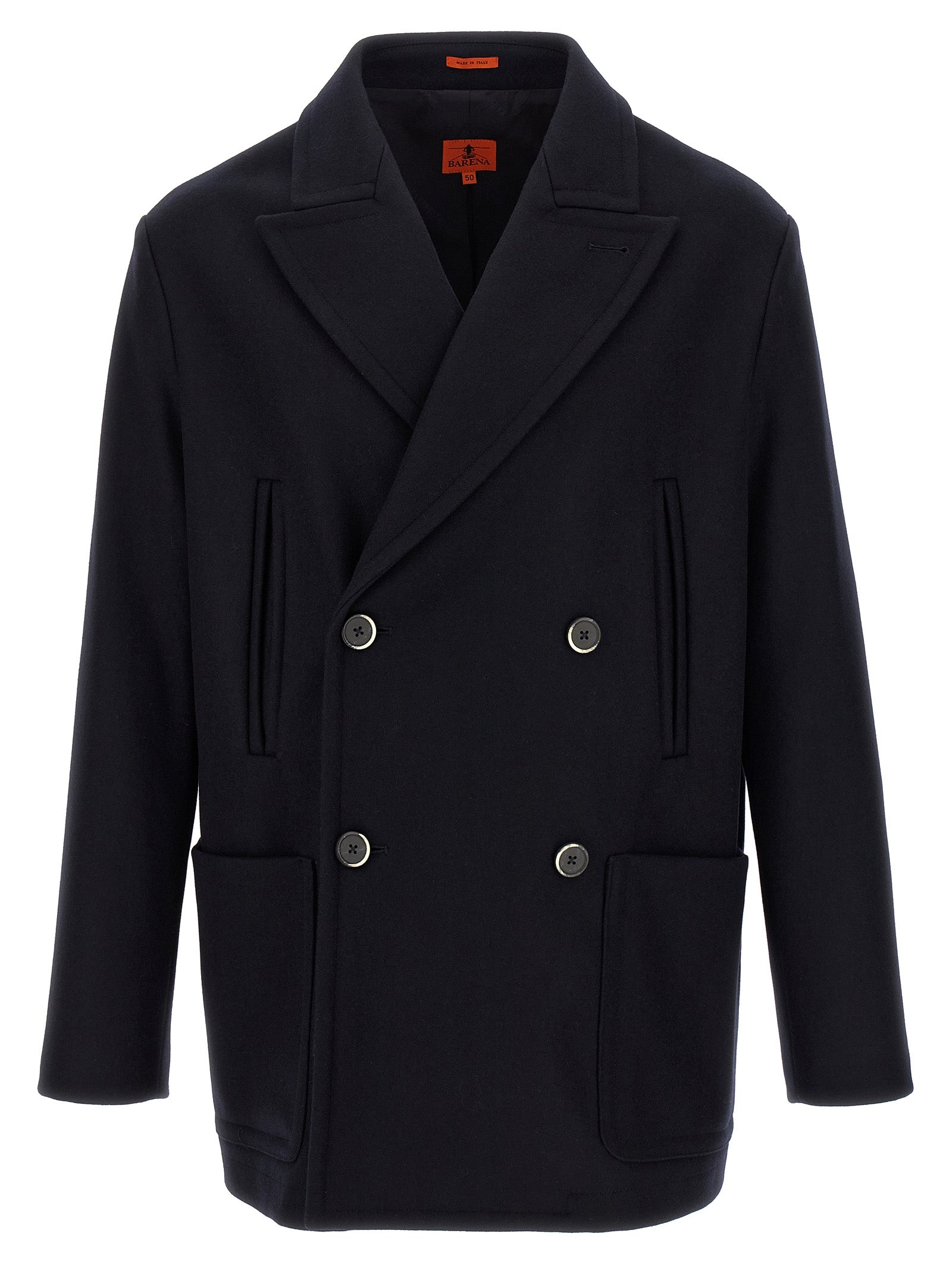 BARENA Blauer Wollmantel