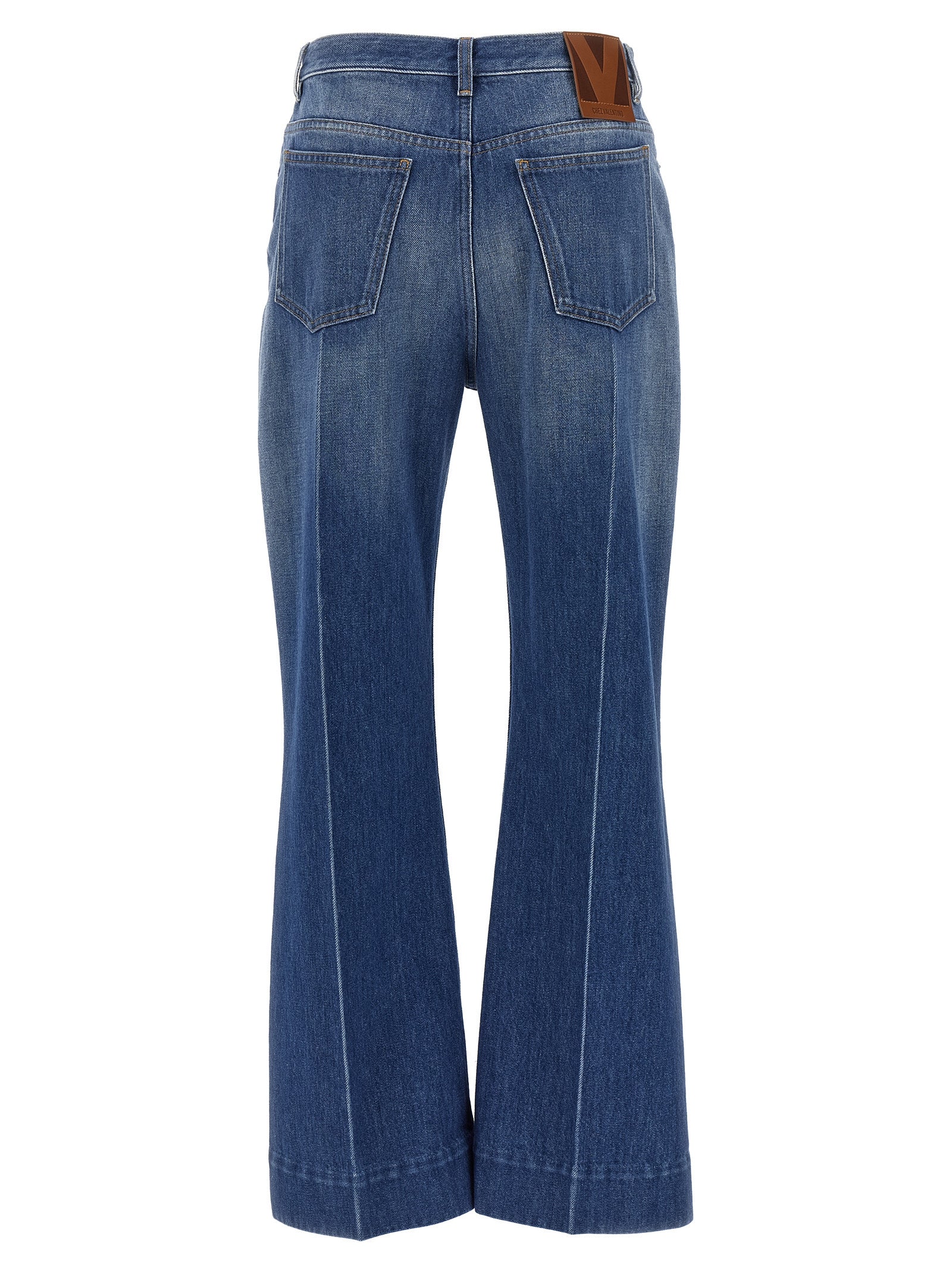 Valentino Garavani Blaue Baumwoll-Jeans mit ausgestelltem Bein