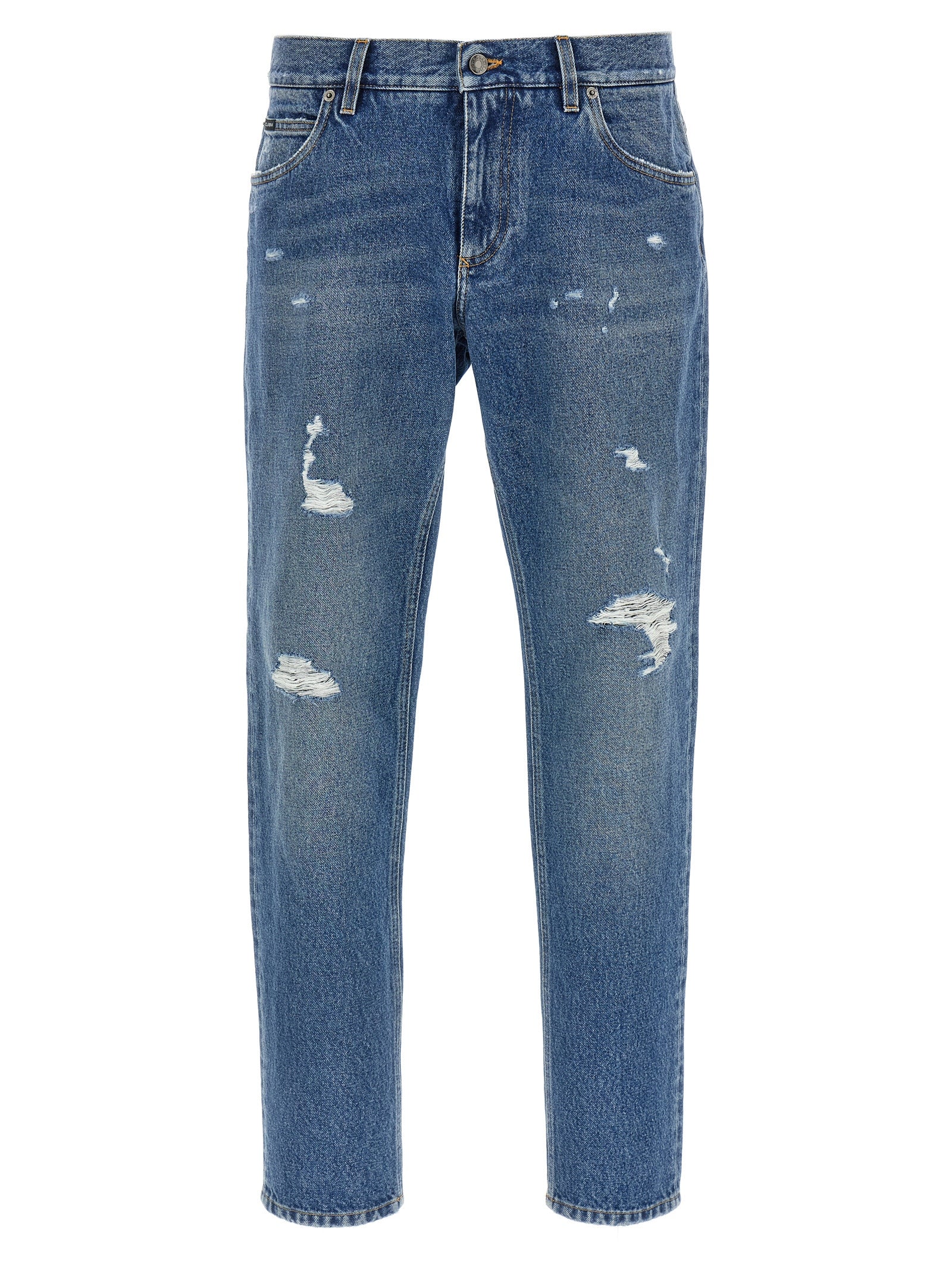 Dolce & Gabbana Blaue Jeans aus Baumwolle im geraden Schnitt