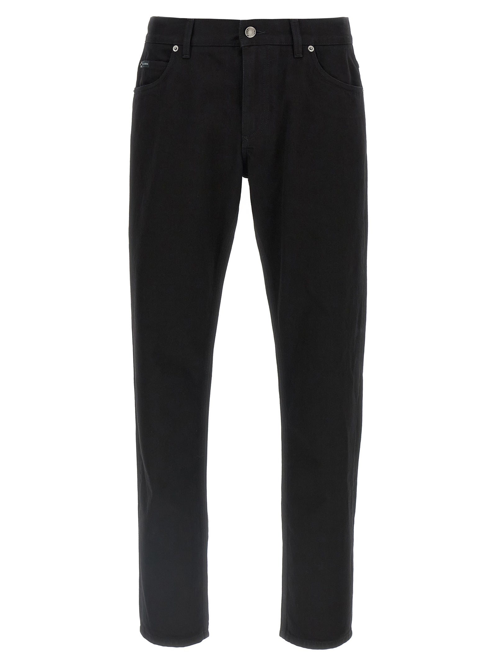 Dolce & Gabbana Schwarze Baumwoll-Jeans mit geradem Bein