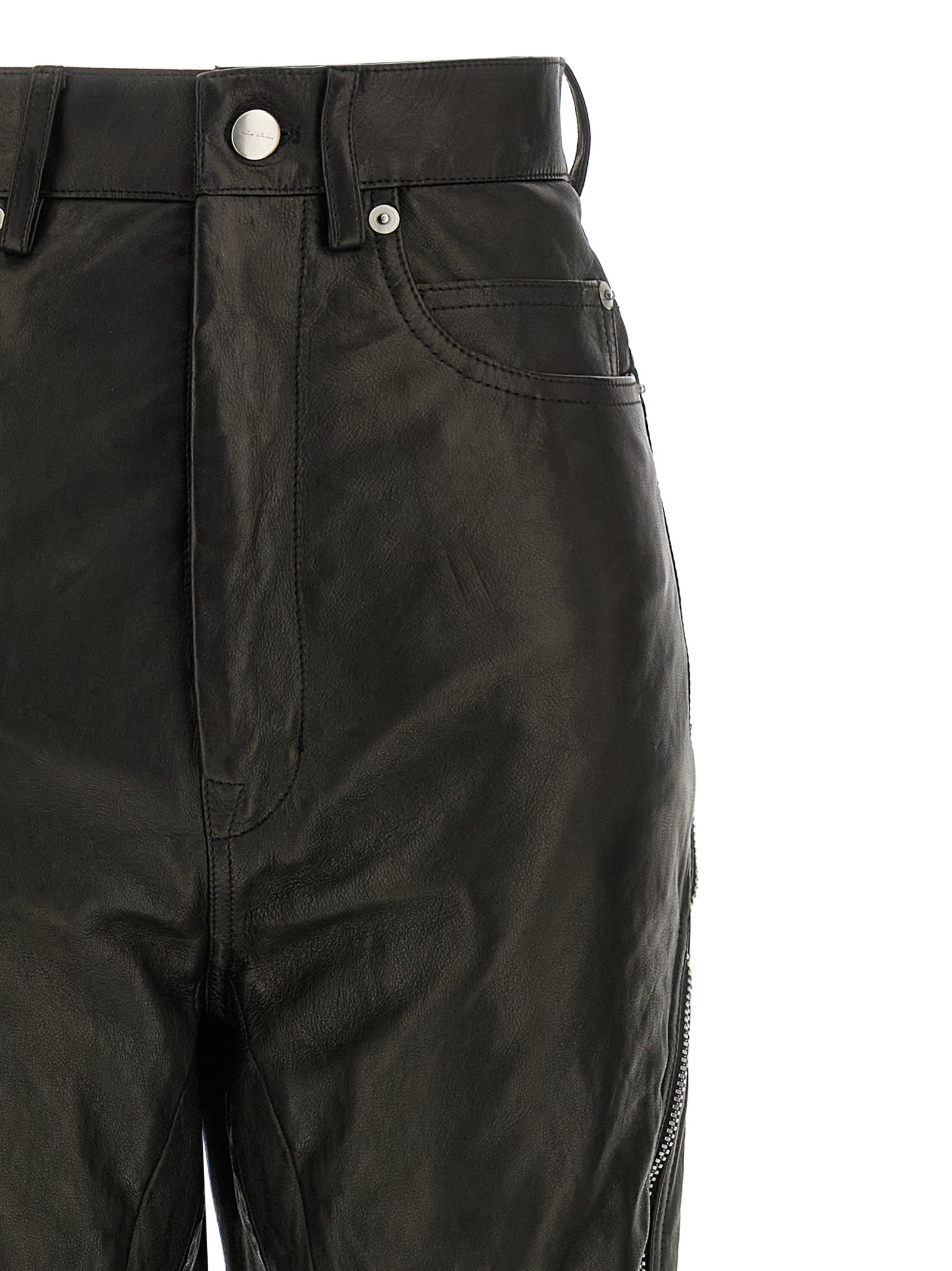 Rick Owens Schwarze Lederhose