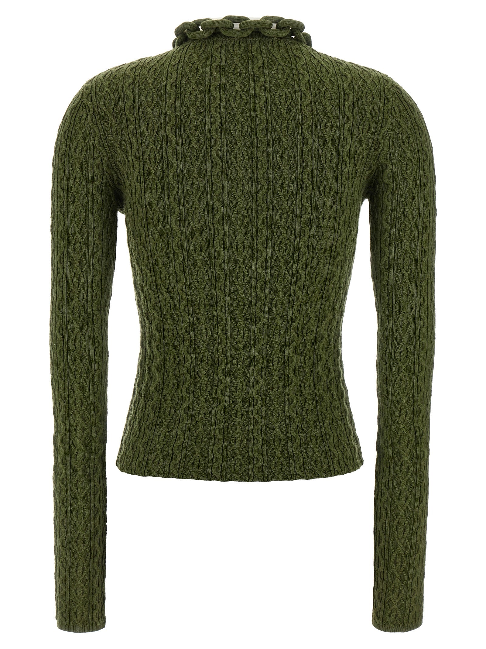 Paco Rabanne Zweifarbige Wollstrickjacke