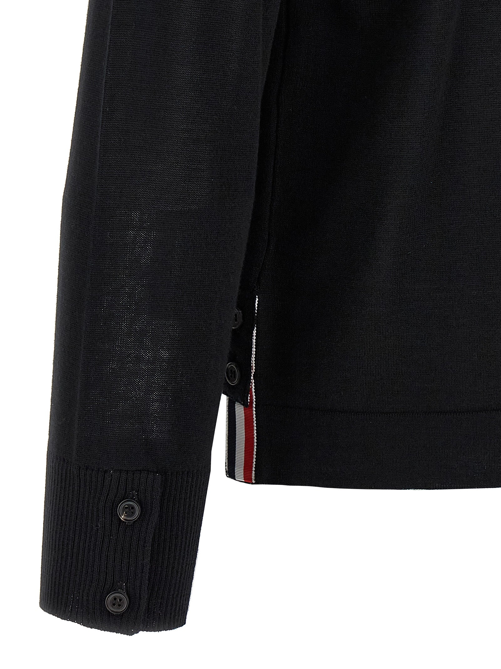 Thom Browne Schwarzer Cardigan aus Schurwolle