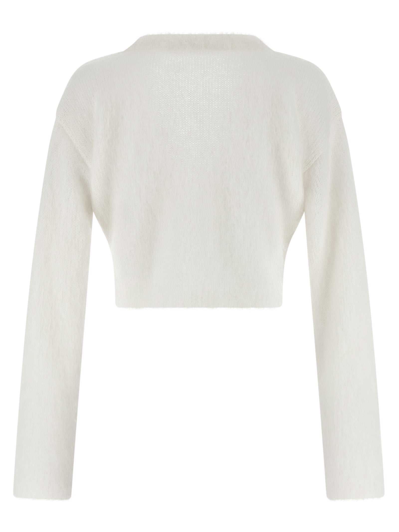 Alessandra Rich Weiße Wollstrickjacke