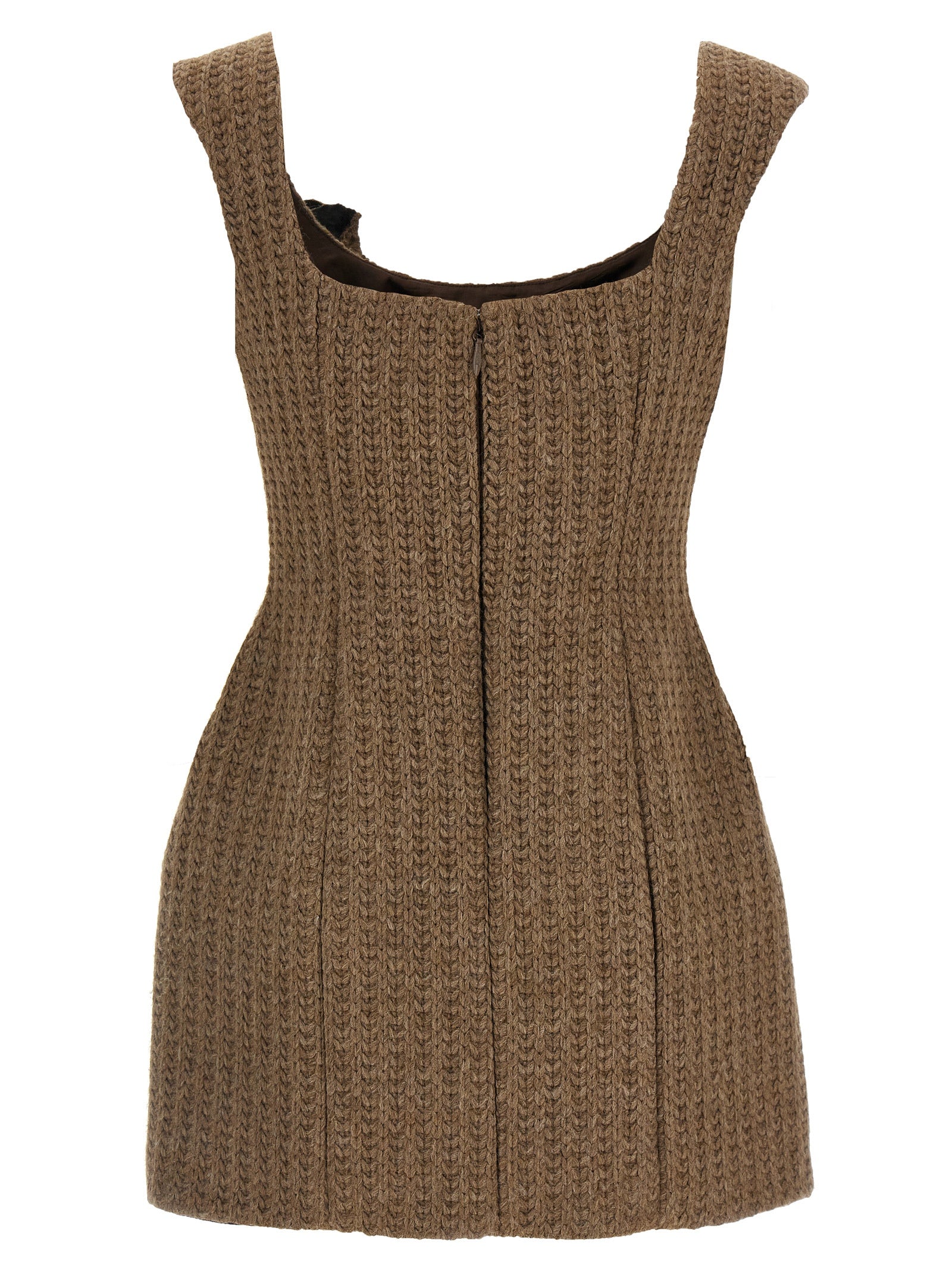 Giuseppe Di Morabito Kurzes Braunes Kleid aus Marabu
