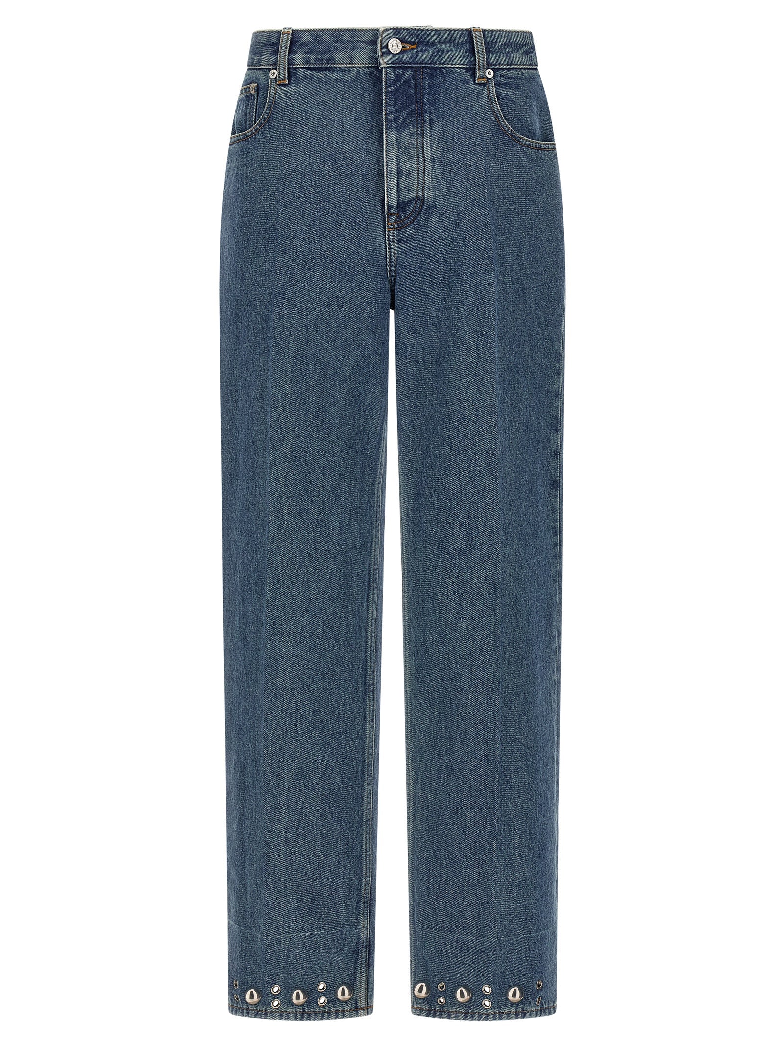 Valentino Garavani Blaue Jeans aus Baumwolle im geraden Schnitt