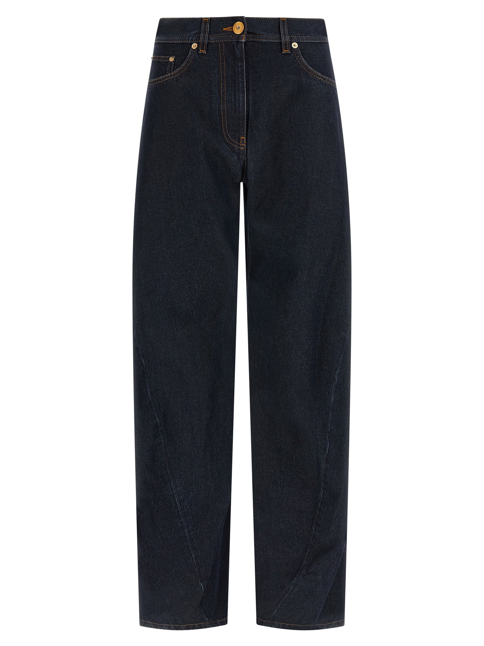 Versace Blaue High-Waist Jeans aus Baumwolle