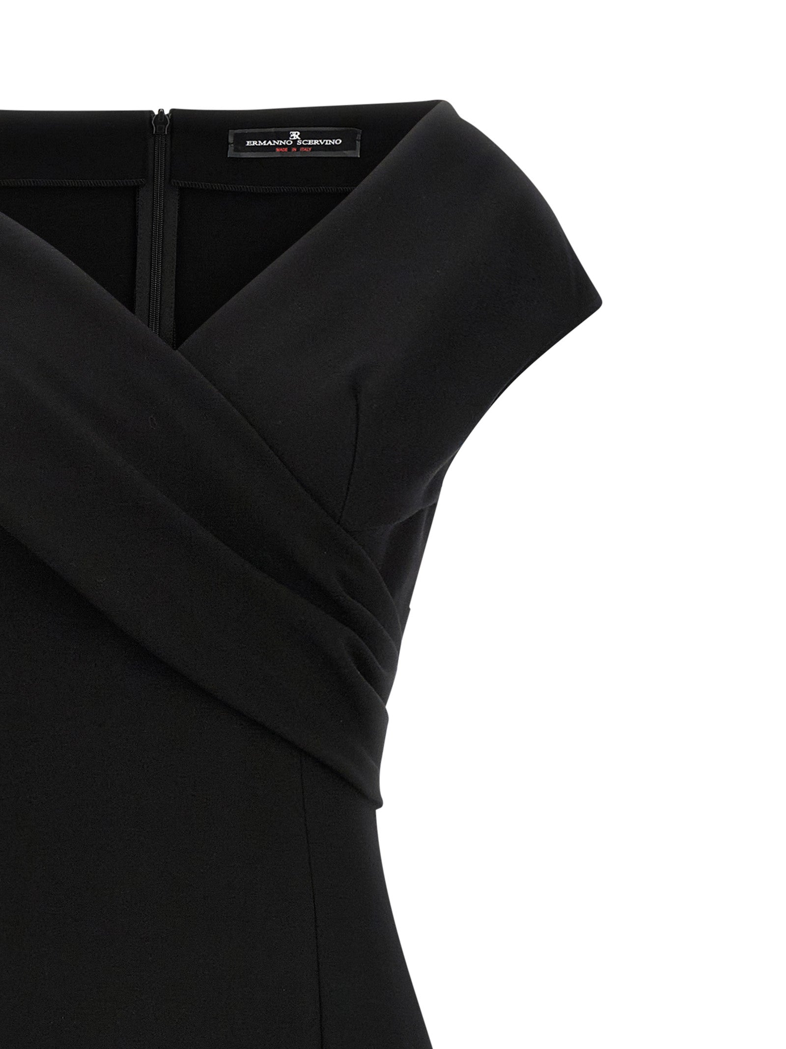 Ermanno Scervino Schwarzes Midikleid aus Viskose