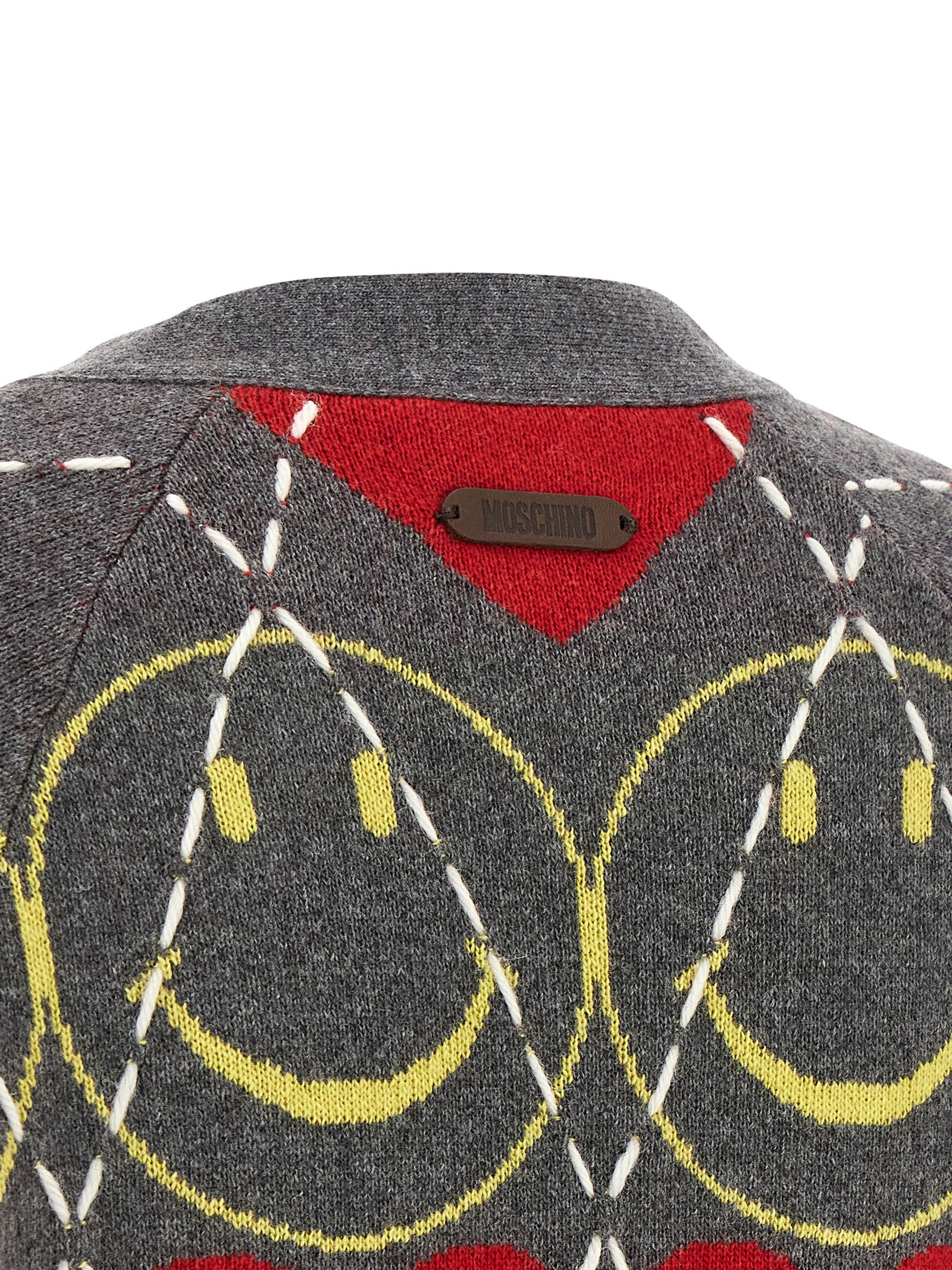 Moschino Mehrfarbige Wollstrickjacke