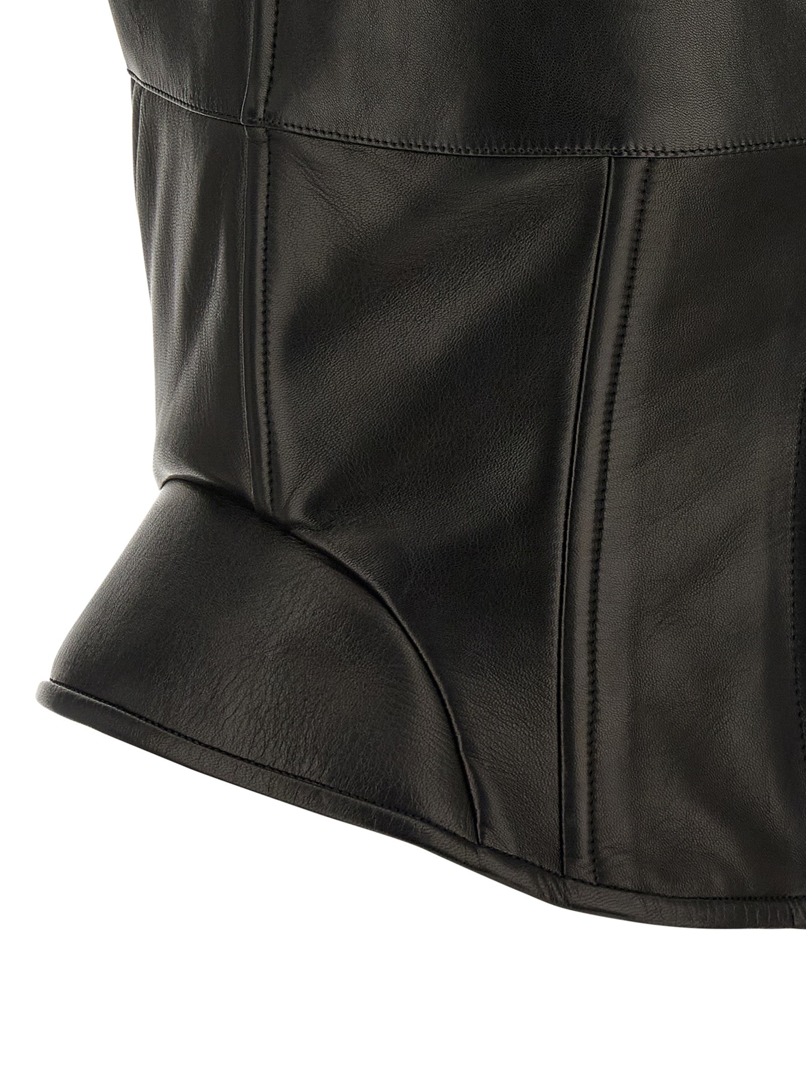 Ermanno Scervino Schwarzes Tanktop aus Lammleder