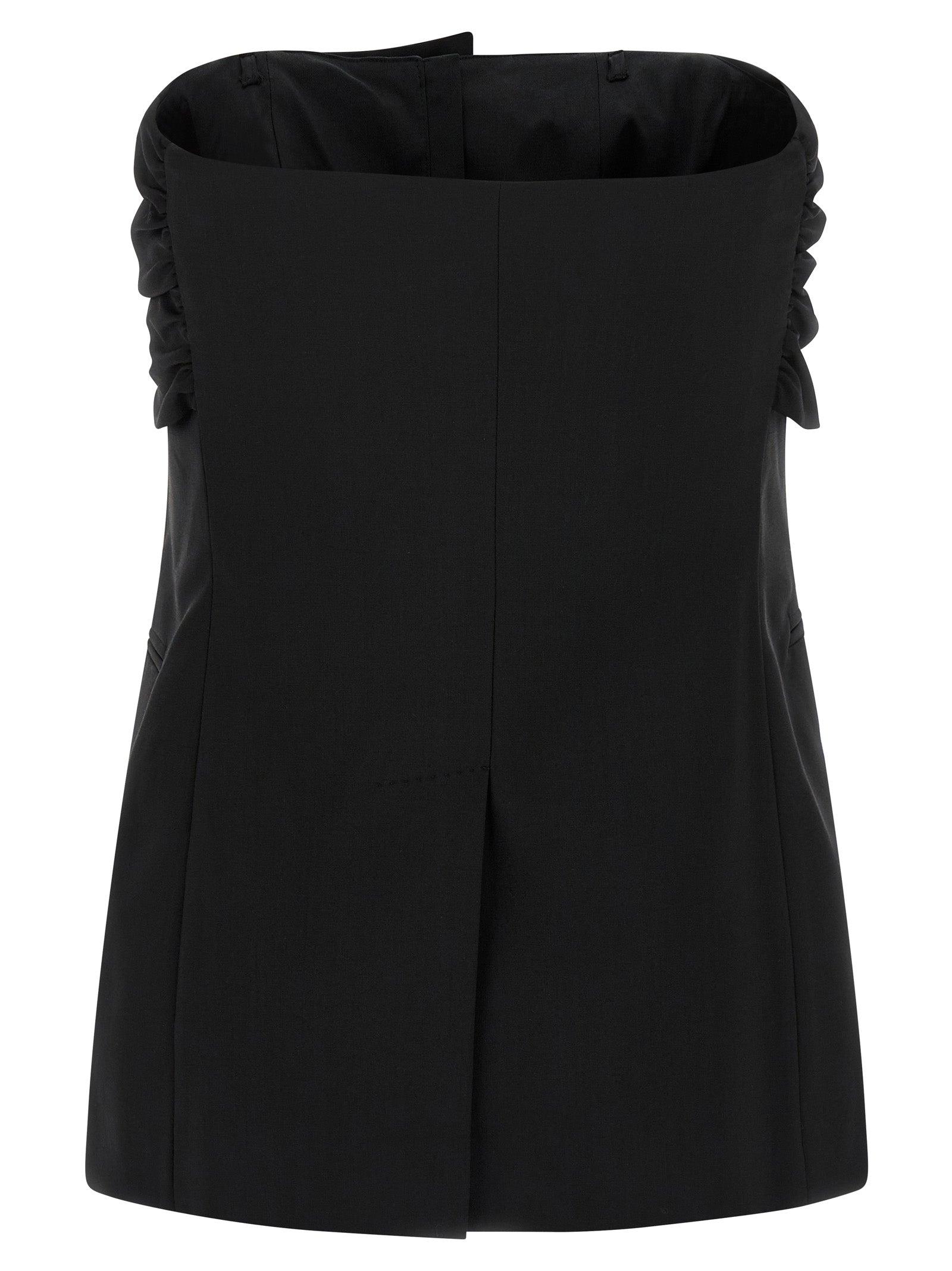 Max Mara Schwarze Tanktops aus reiner Schurwolle