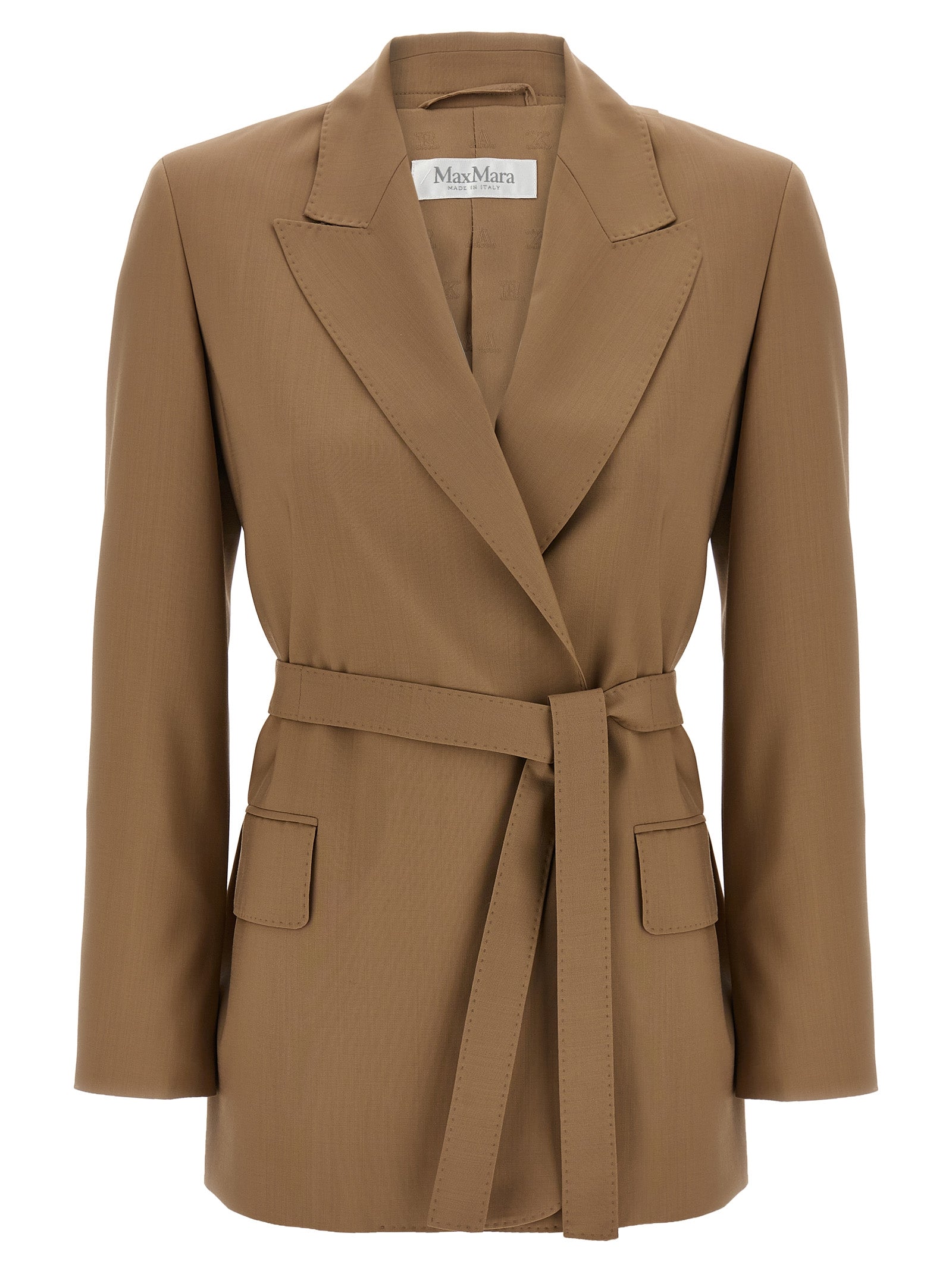 Max Mara Brauner Blazer aus reiner Schurwolle