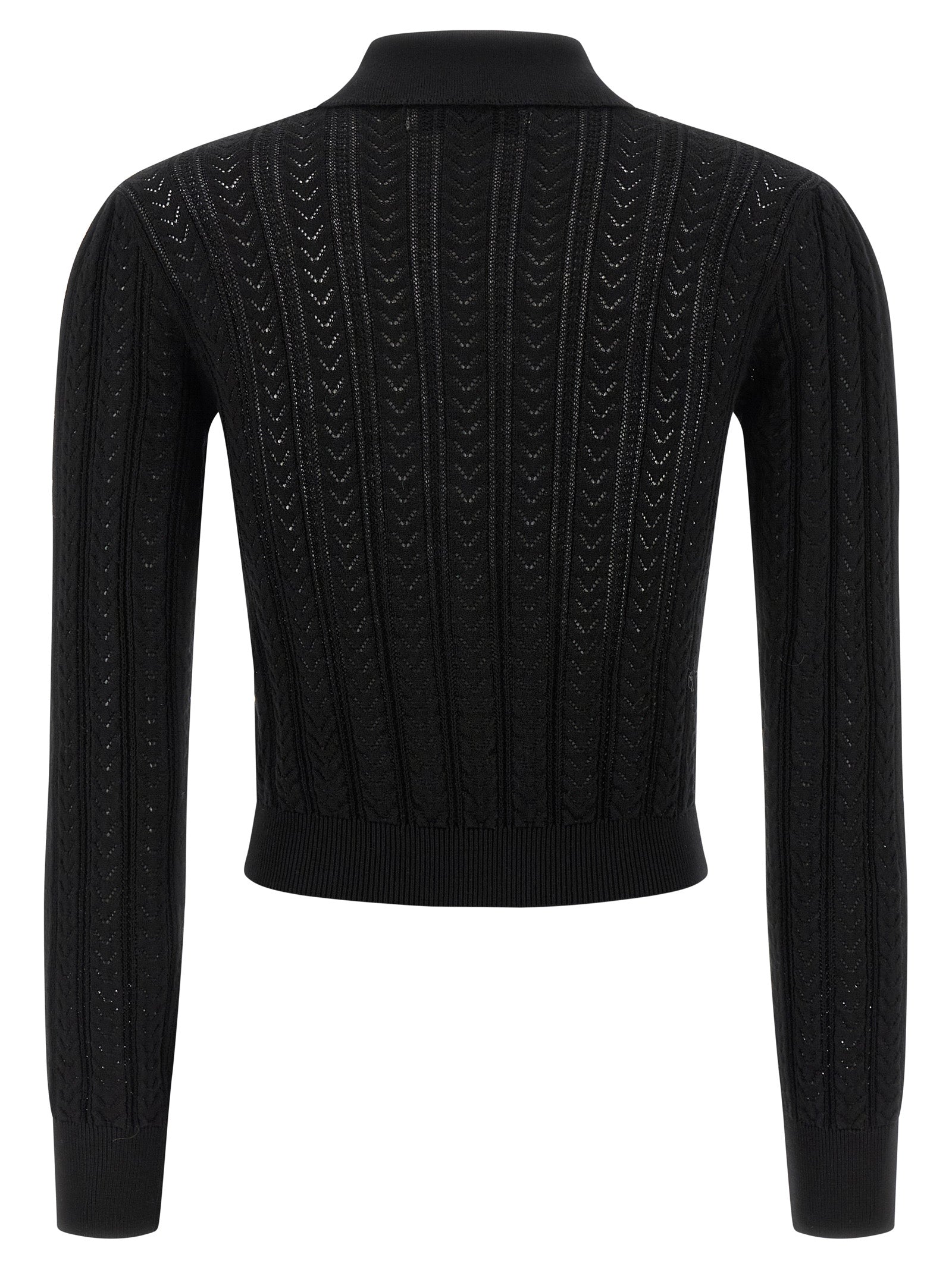 Alessandra Rich Schwarzer Baumwollcardigan
