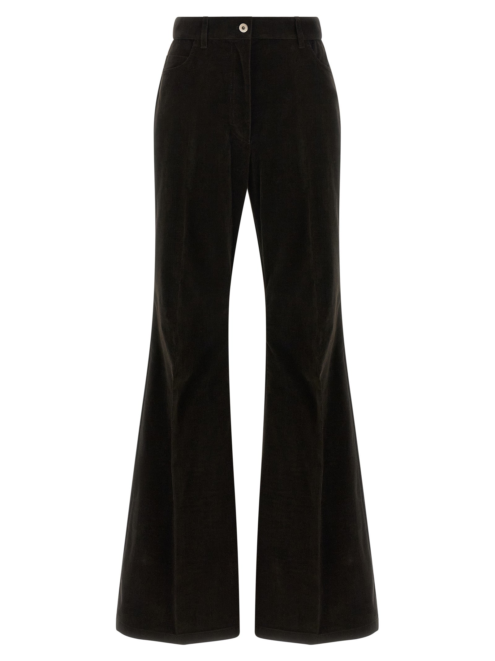 Ferragamo Braune Baumwollhose mit ausgestelltem Bein