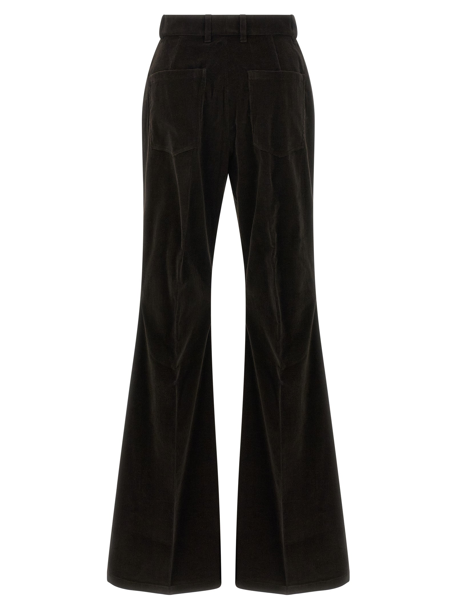 Ferragamo Braune Baumwollhose mit ausgestelltem Bein