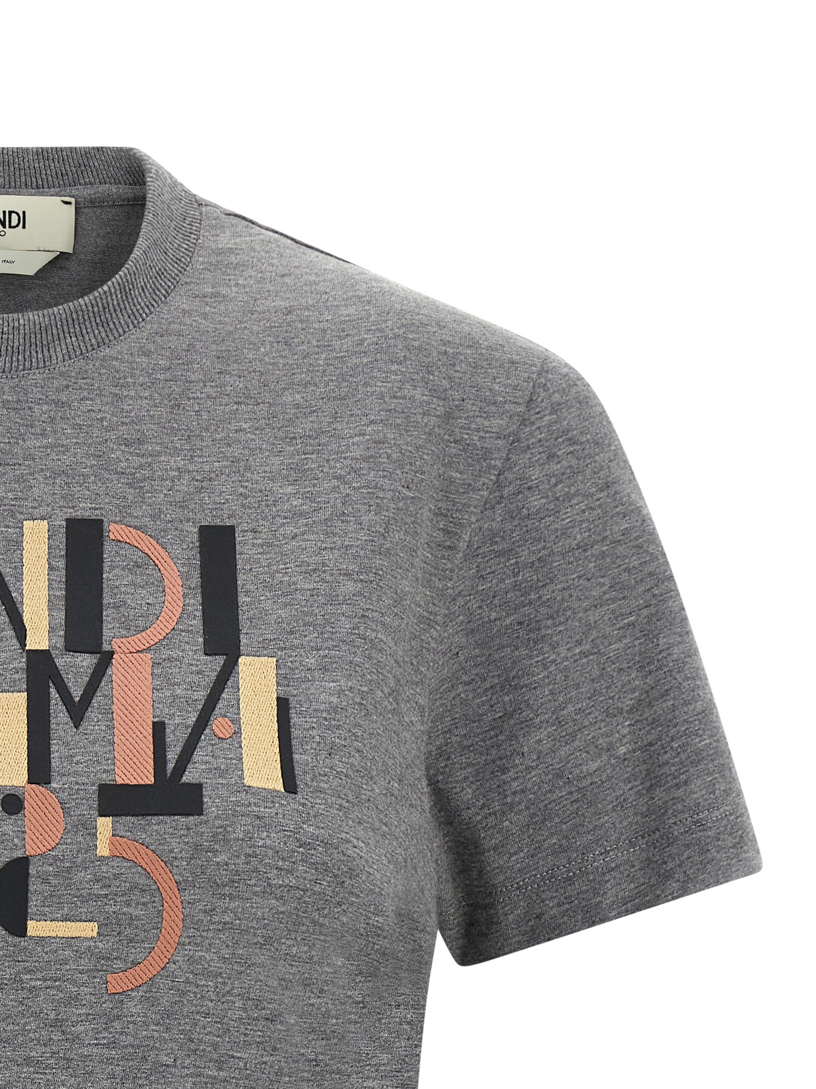 Fendi Graues Baumwoll-T-Shirt