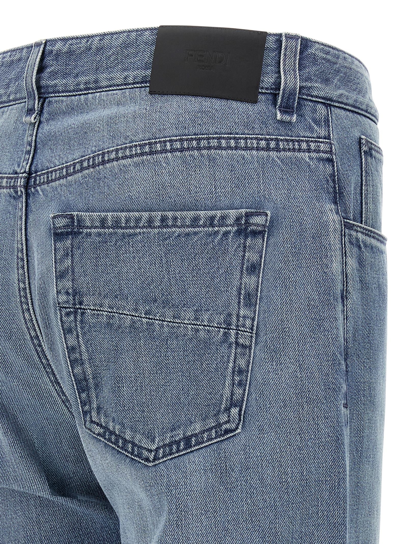 Fendi Blaue Jeans aus Baumwolle im geraden Schnitt