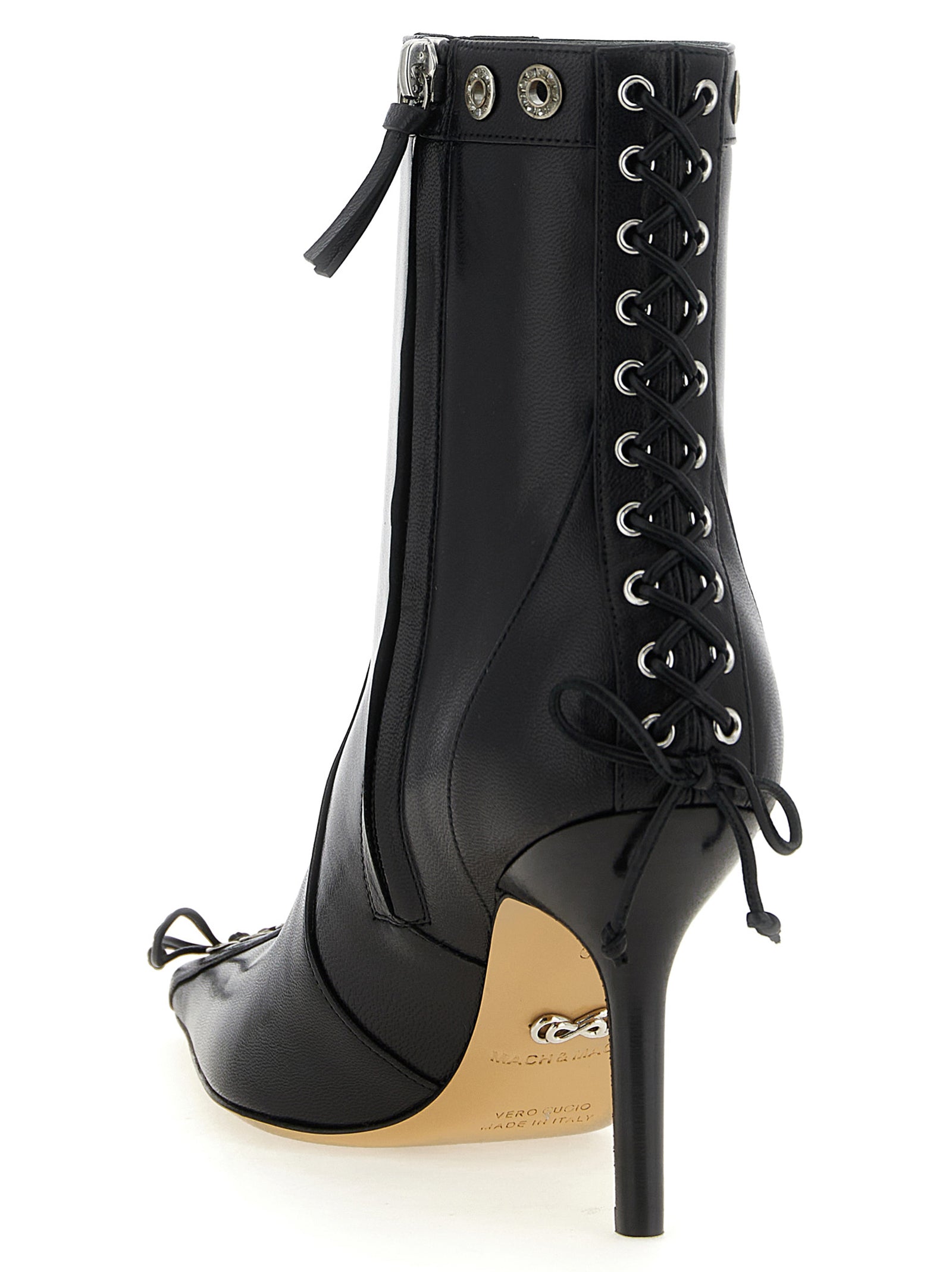 MACH & MACH Schwarze Stiefeletten aus Kalbsleder