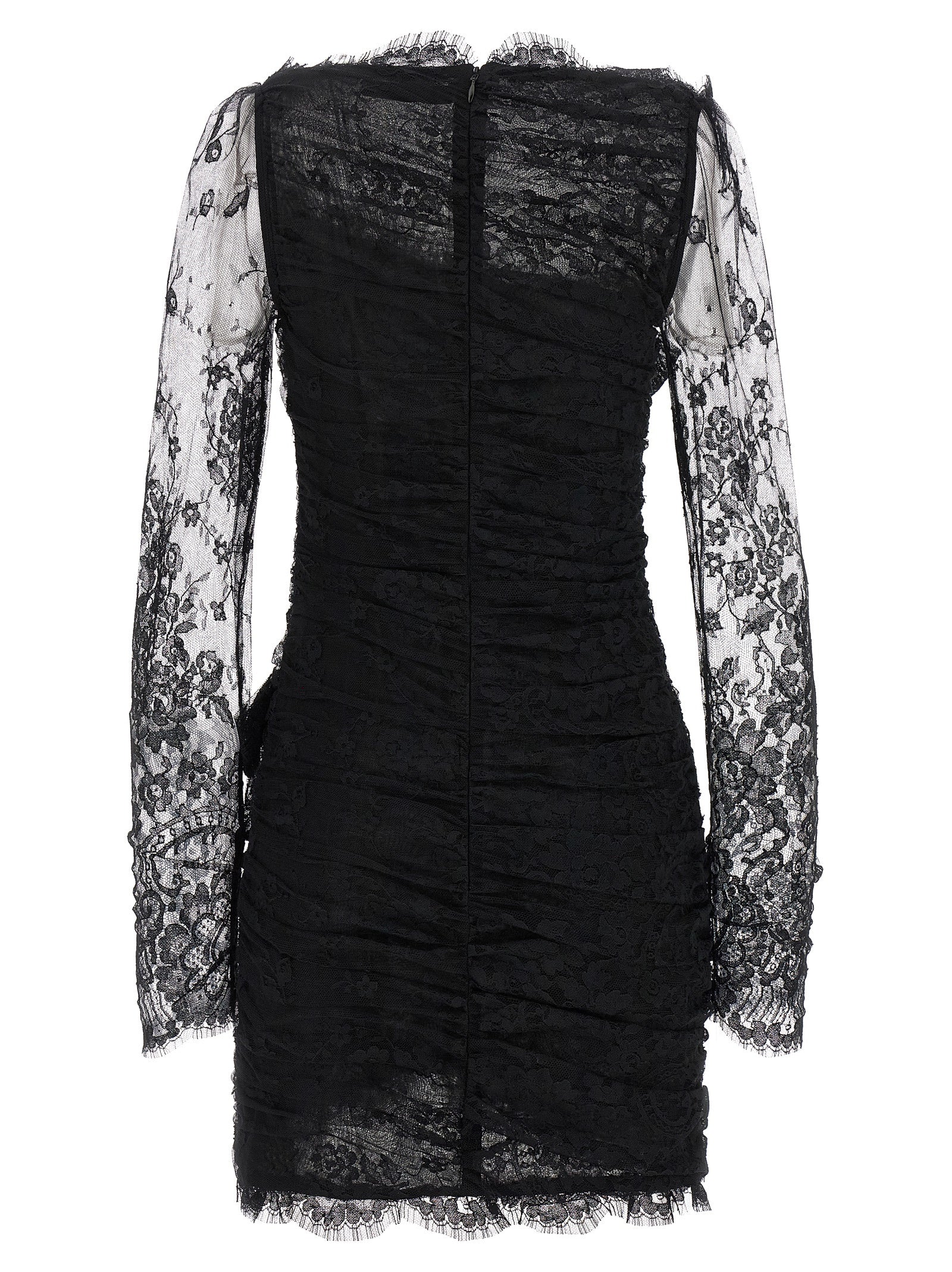 Alessandra Rich Schwarzes kurzes Kleid aus Bio-Baumwolle