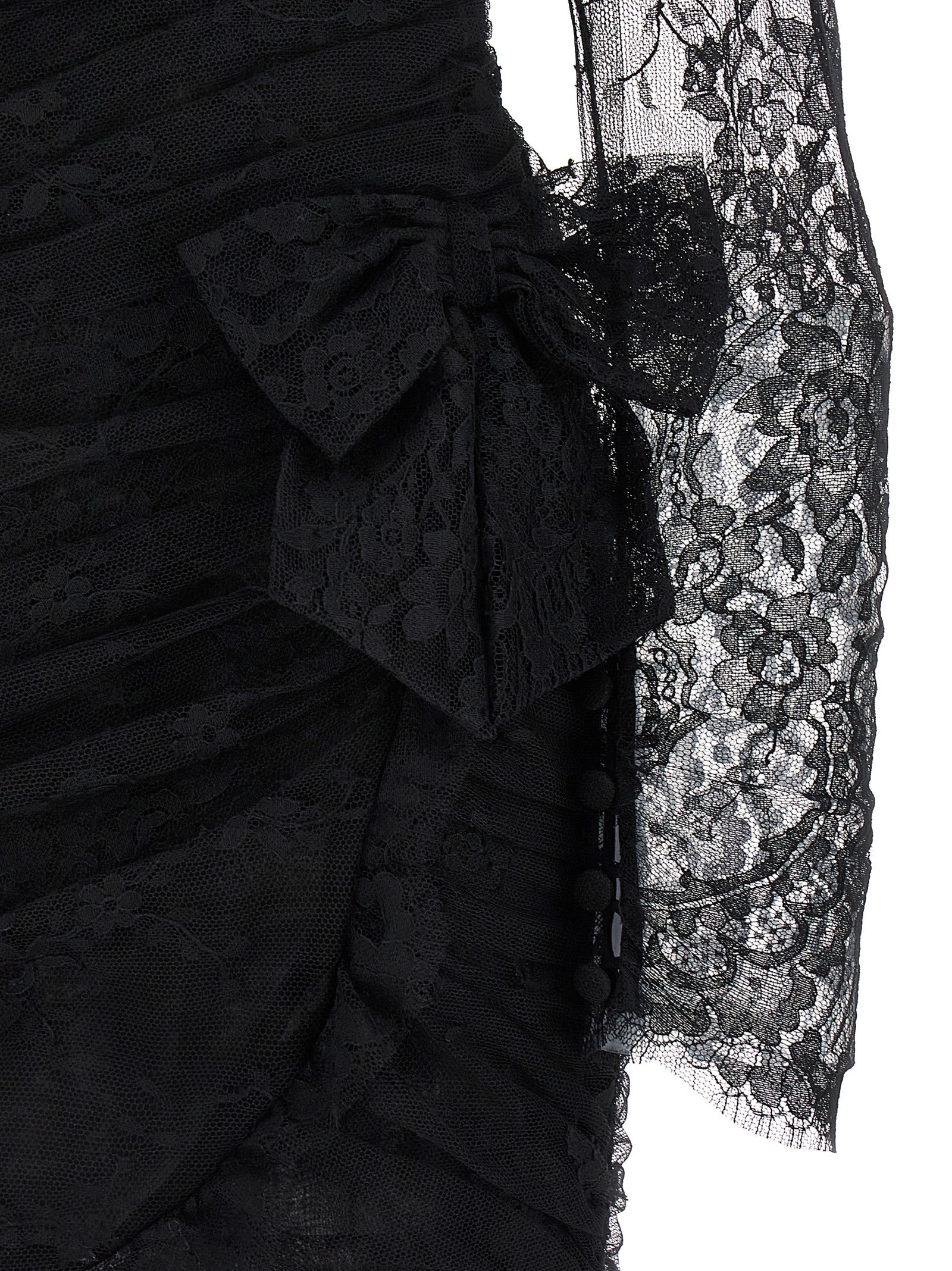 Alessandra Rich Schwarzes kurzes Kleid aus Bio-Baumwolle