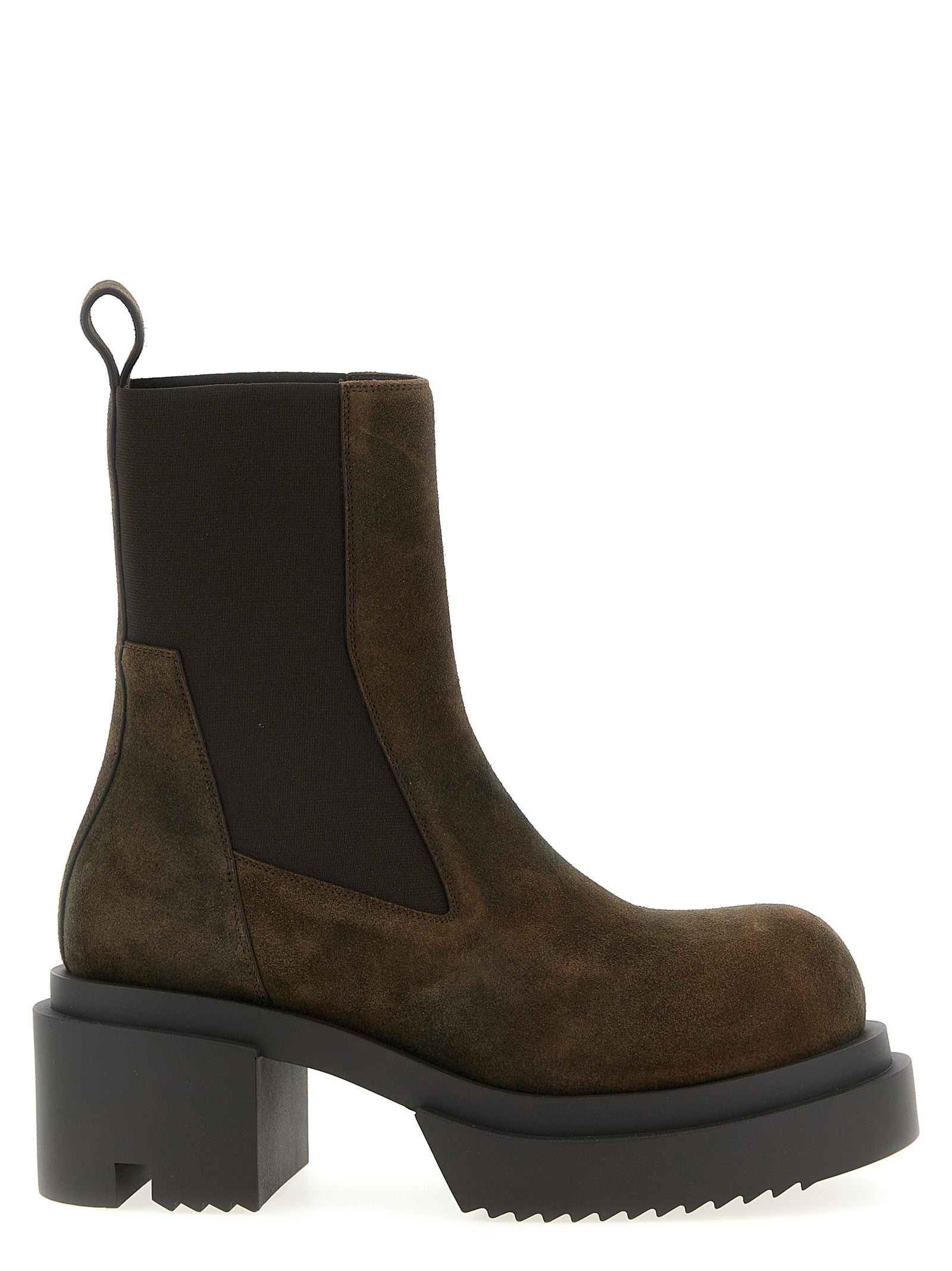 Rick Owens Ankle Boots aus braunem Kalbsleder