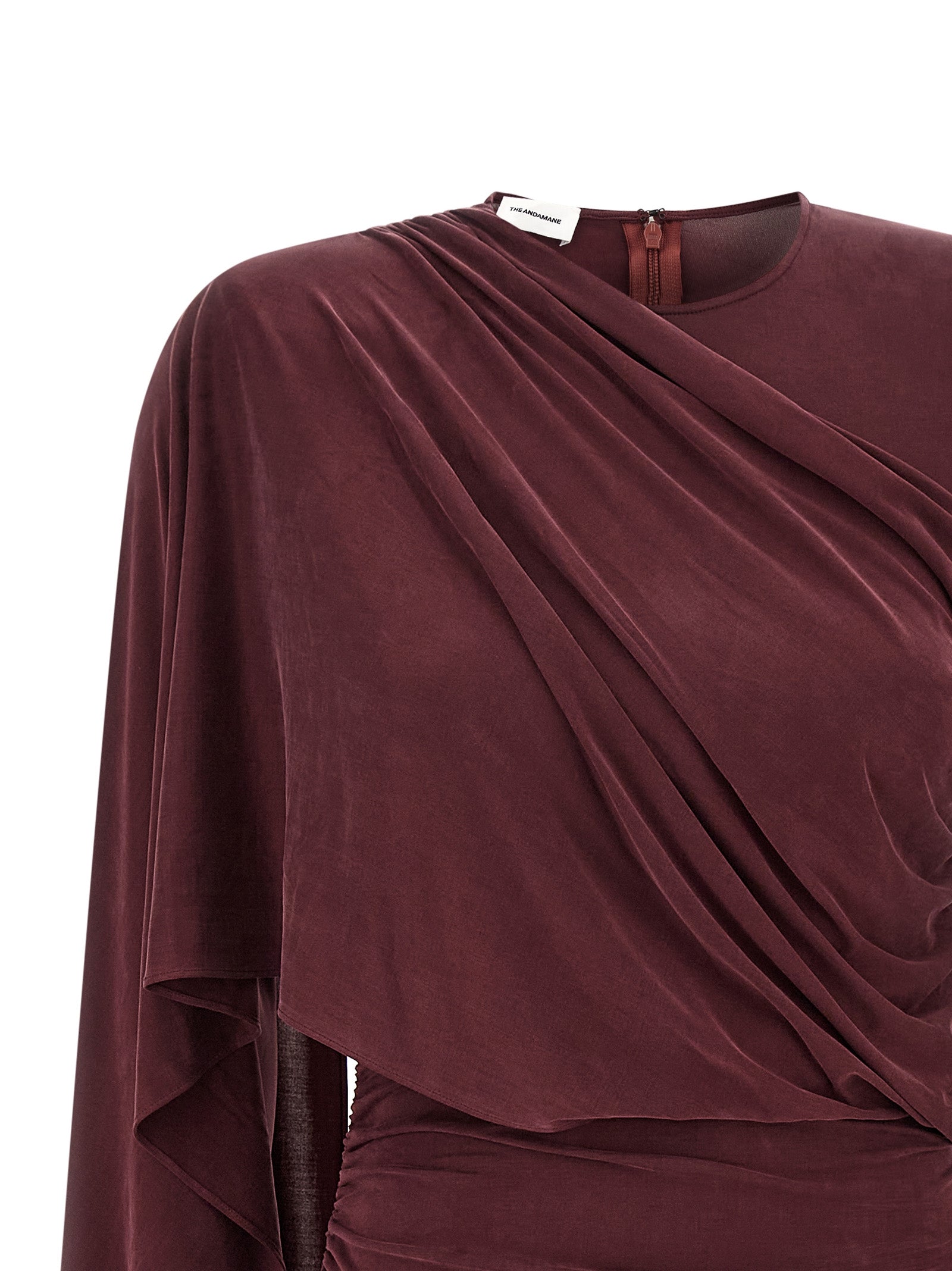 The Andamane Kurzes Kleid in Bordeaux-Kupfer