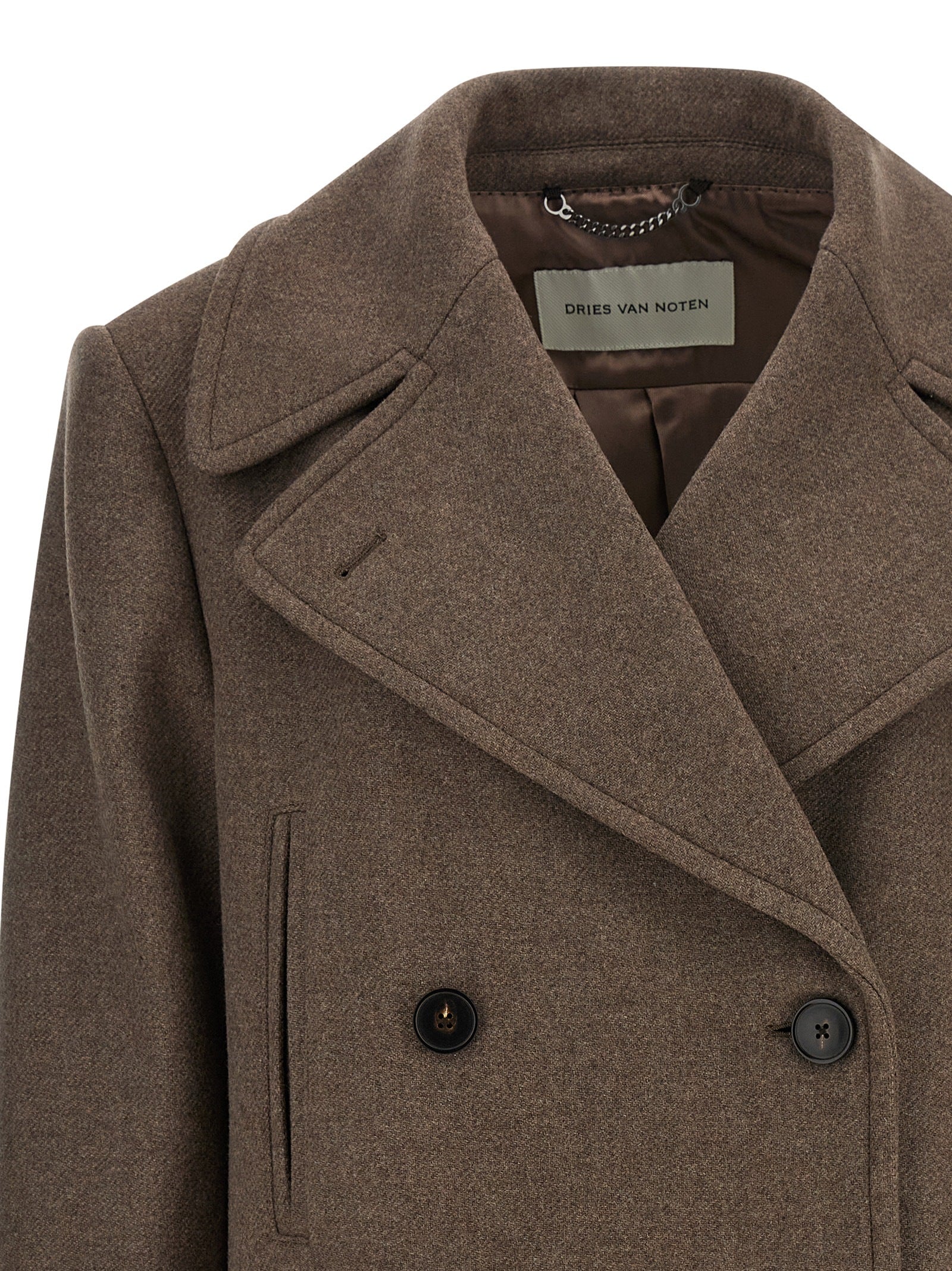 Dries Van Noten Brauner Wollmantel