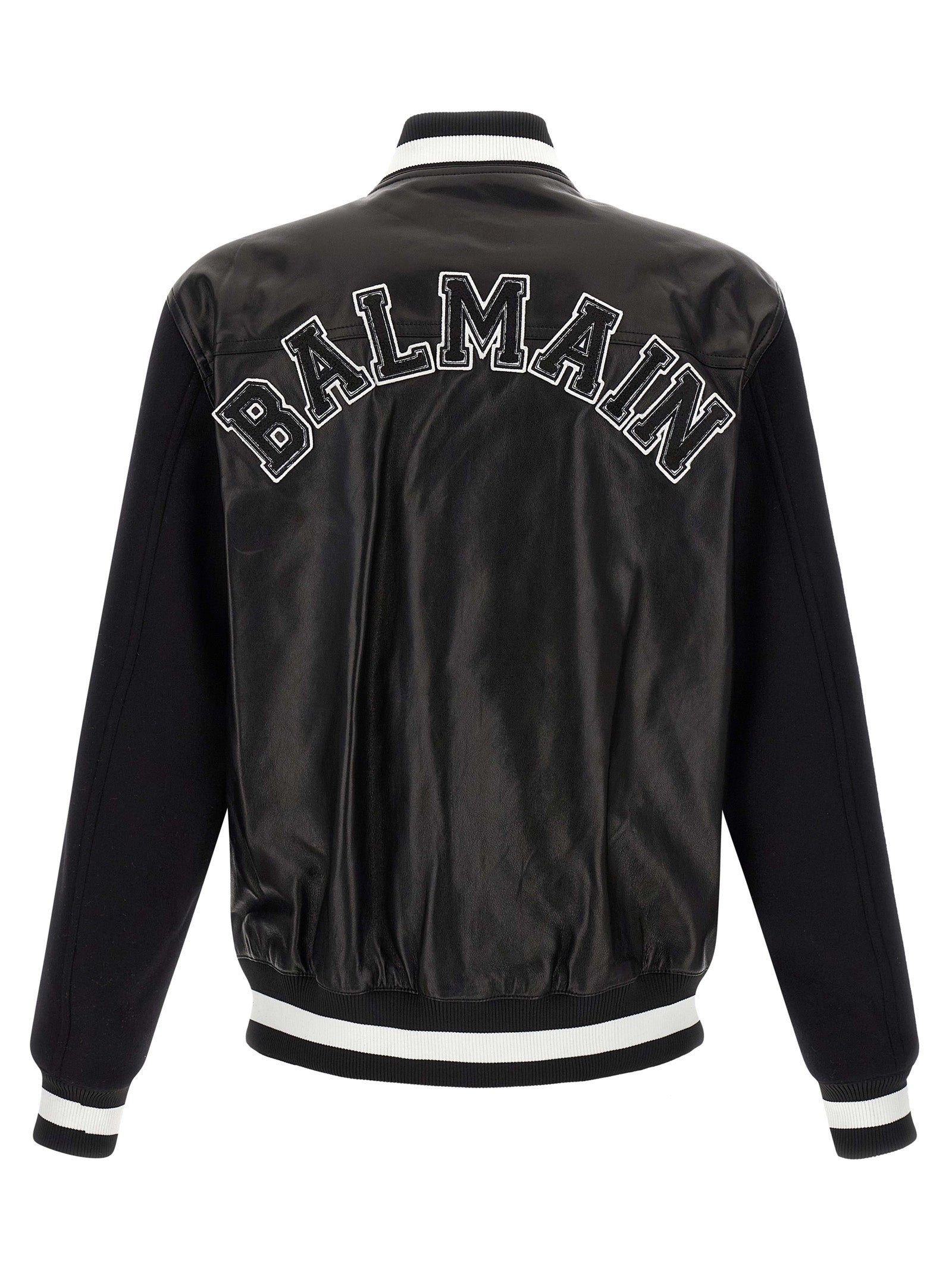 Balmain Zweifarbige Lammlederjacke