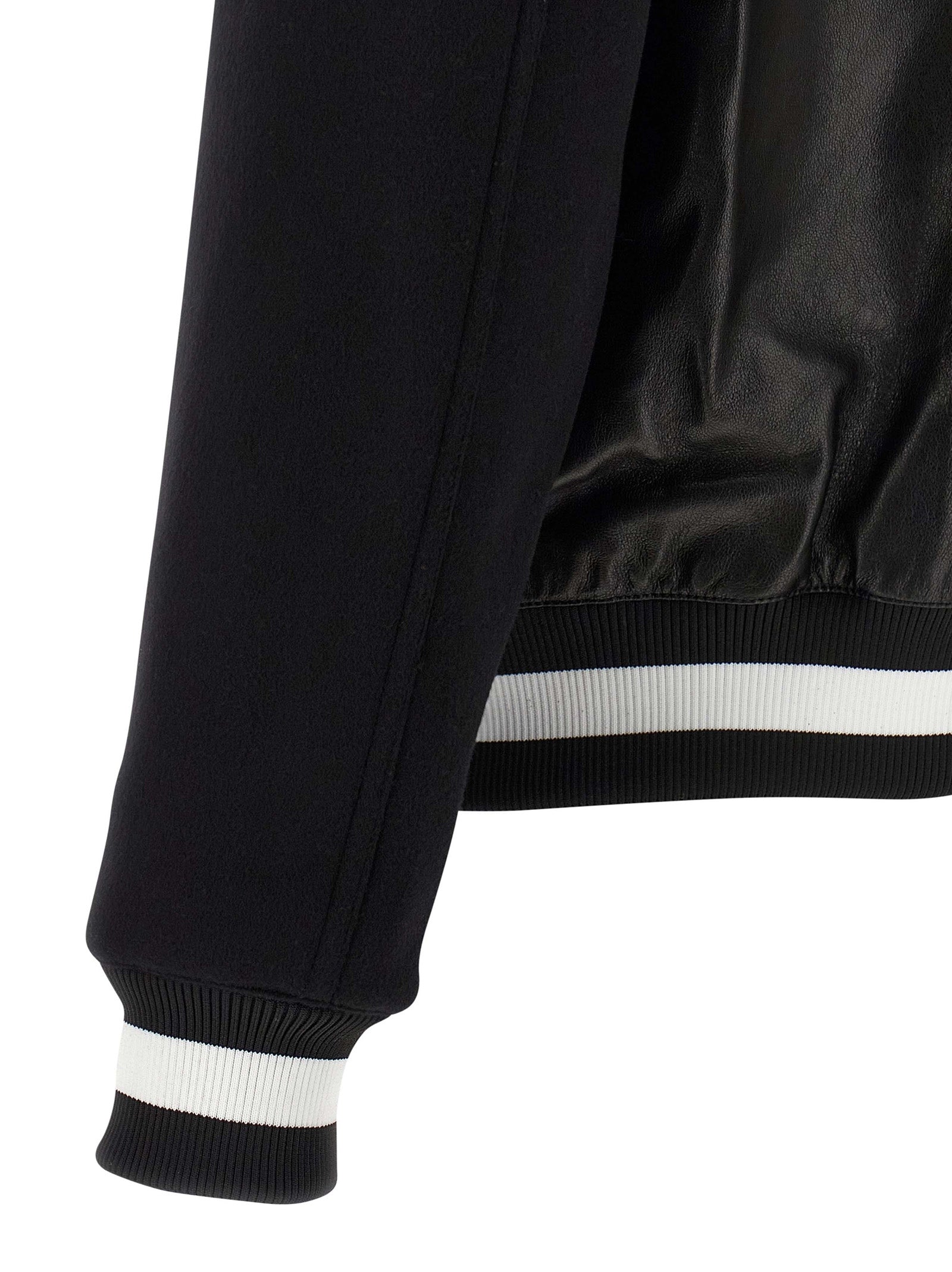 Balmain Zweifarbige Lammlederjacke
