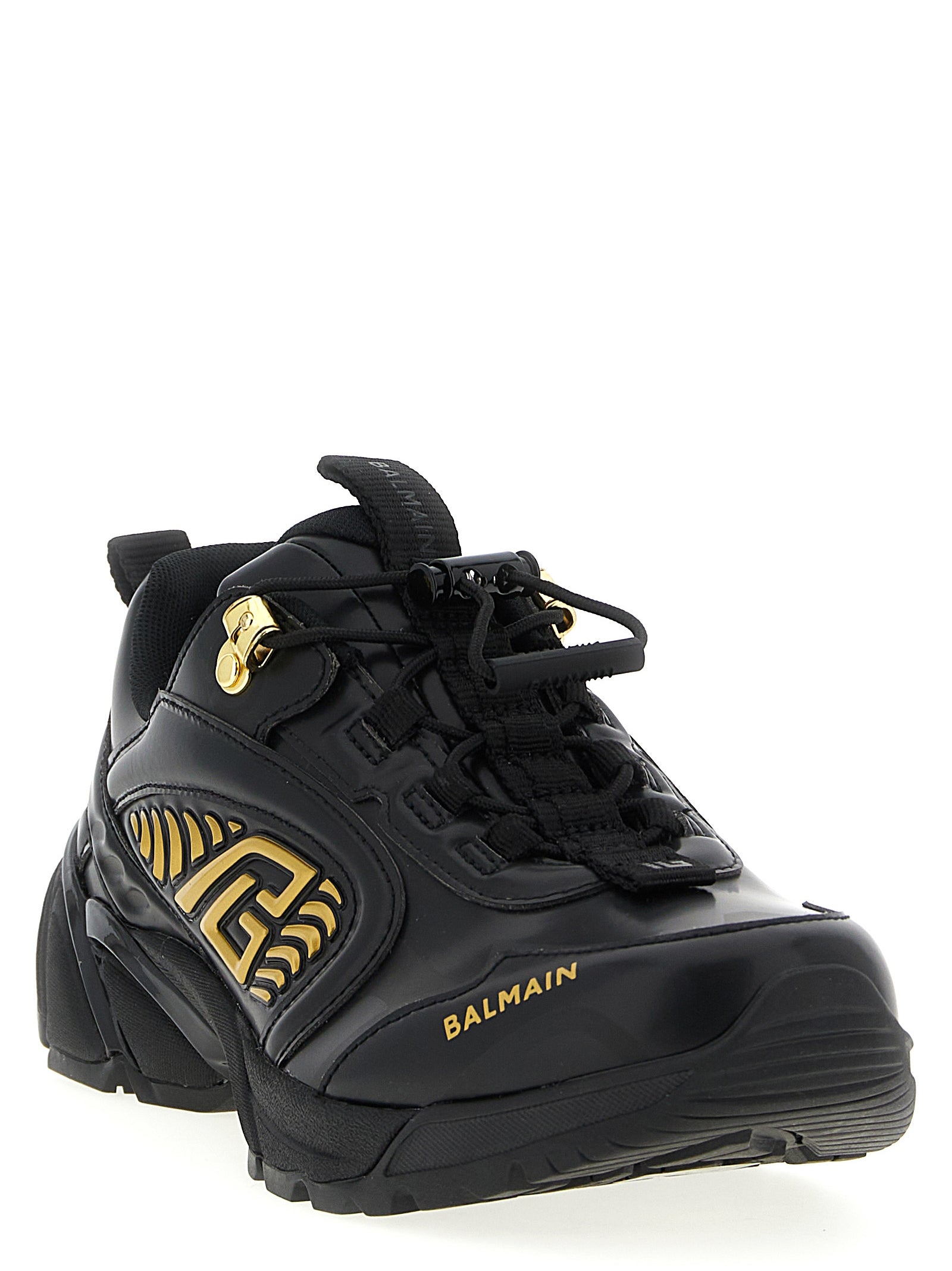 Balmain Schwarze Sneaker aus Nylon im Athletic-Stil