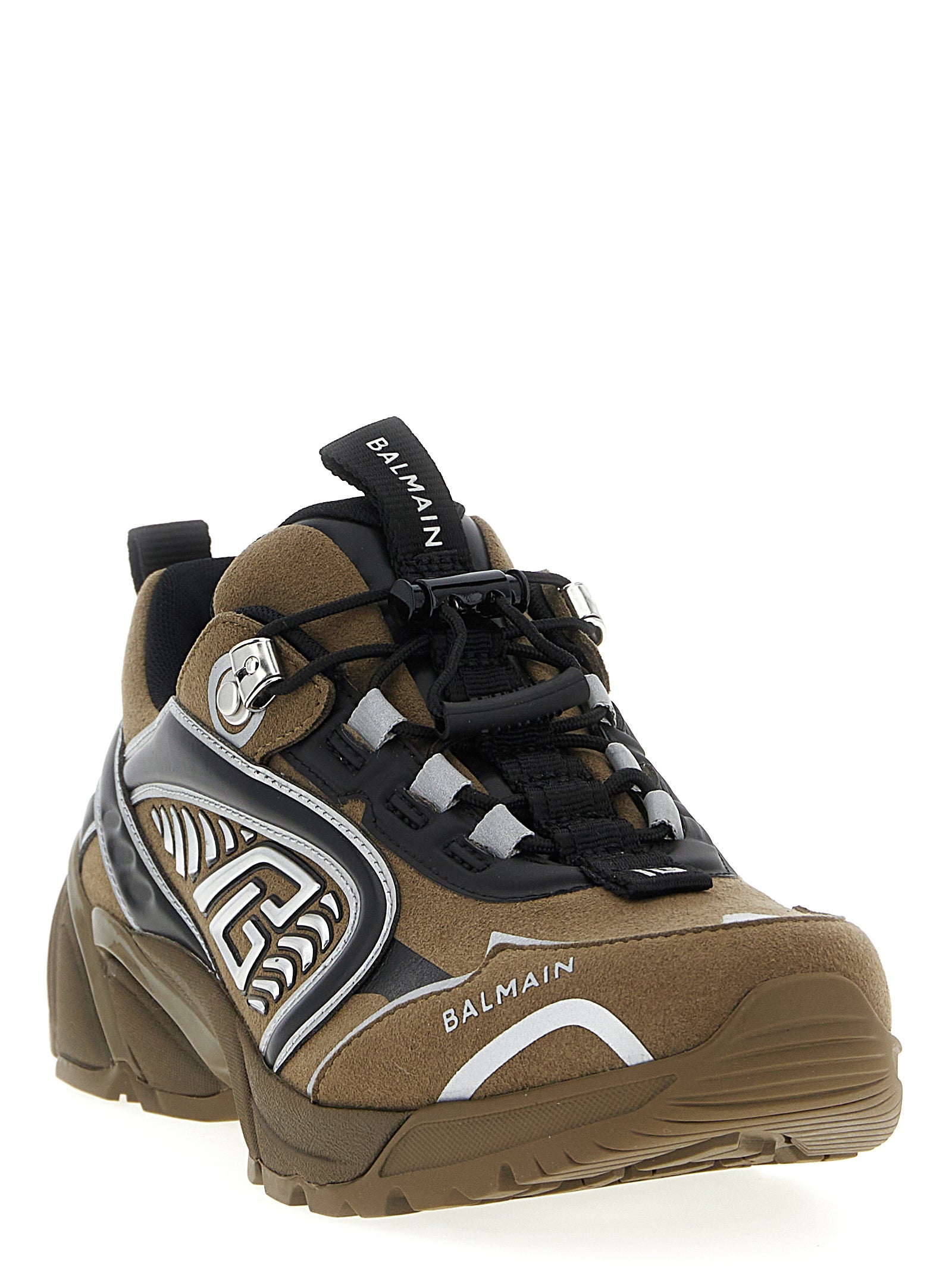 Balmain Zweifarbige Sneaker aus Polyethylen im Athletic-Stil