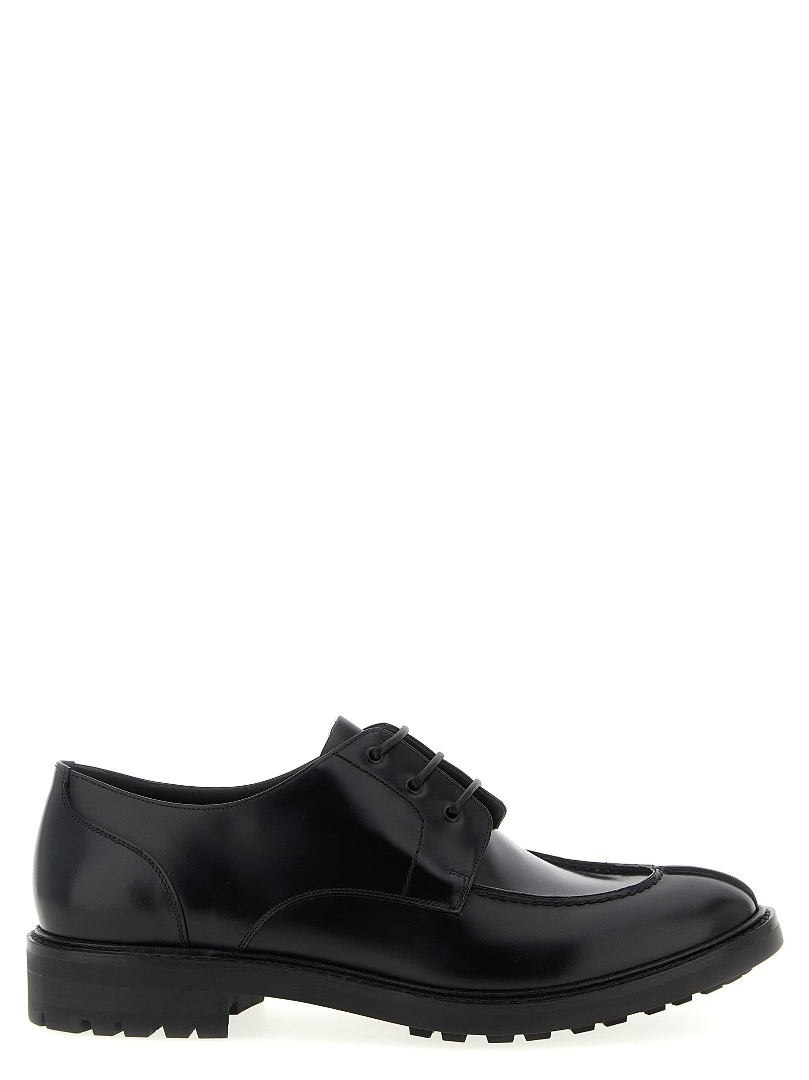 Saint Laurent Schwarze Oxford- und Derby-Schuhe aus Kalbsleder