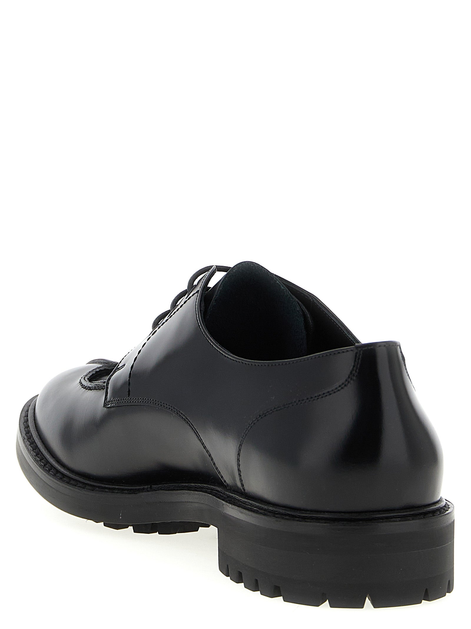 Saint Laurent Schwarze Oxford- und Derby-Schuhe aus Kalbsleder