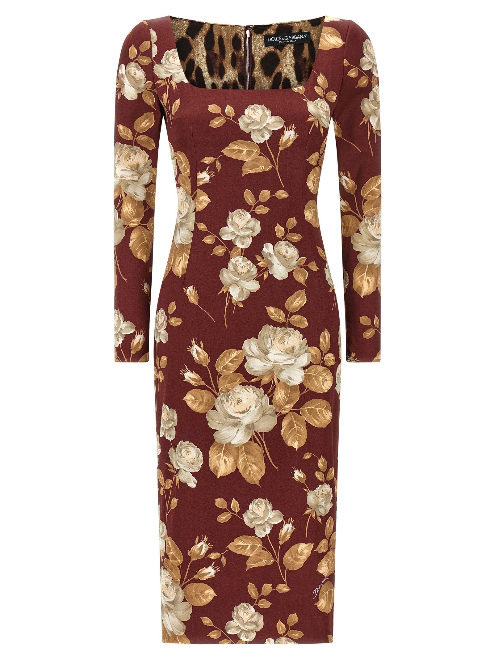 Dolce & Gabbana Mehrfarbiges Midi-Kleid aus Elasthan