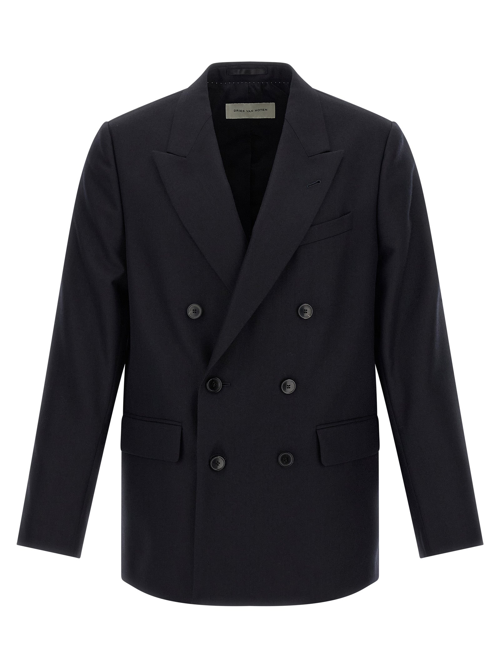 Dries Van Noten Blauer Wollblazer