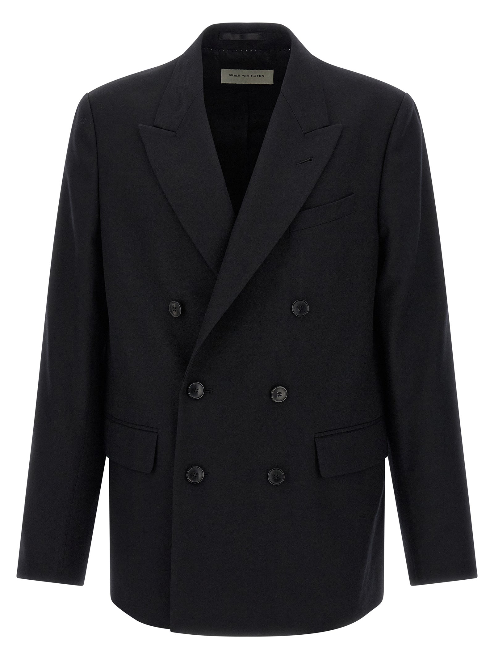 Dries Van Noten Schwarzer Wollblazer