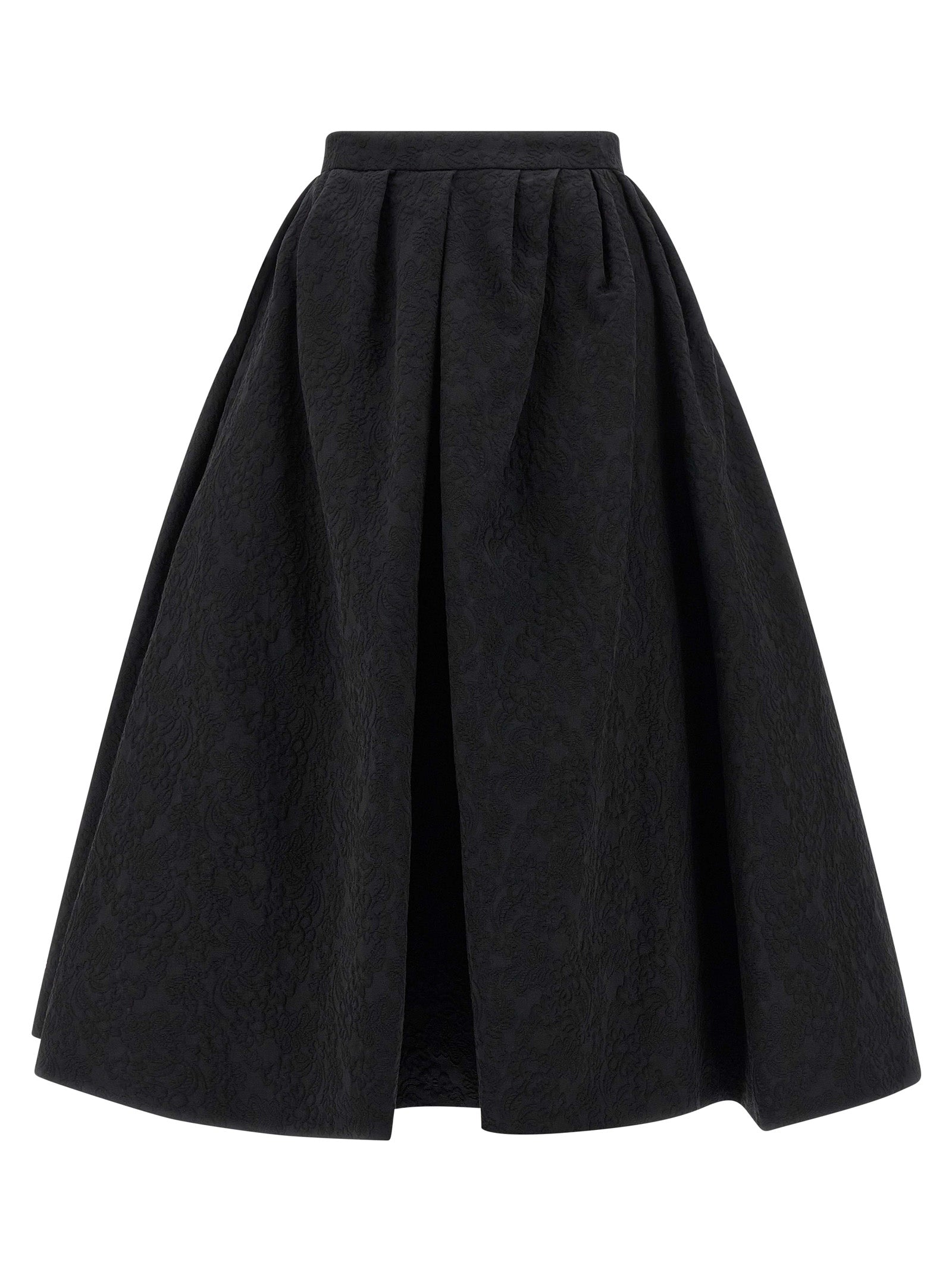 Carolina Herrera Schwarzer Baumwoll-Midirock