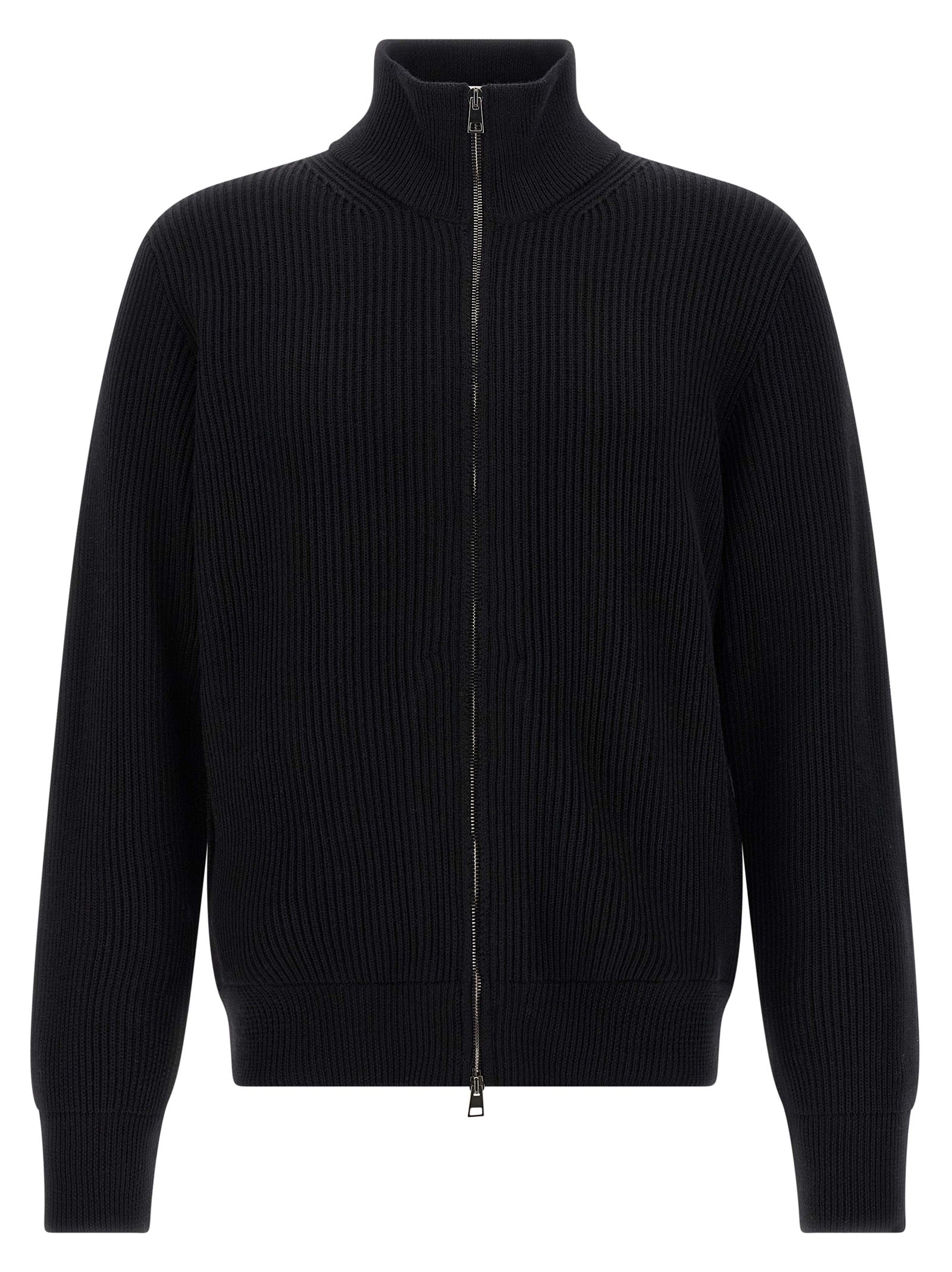 Roberto Collina Schwarzer Cardigan aus Merinowolle