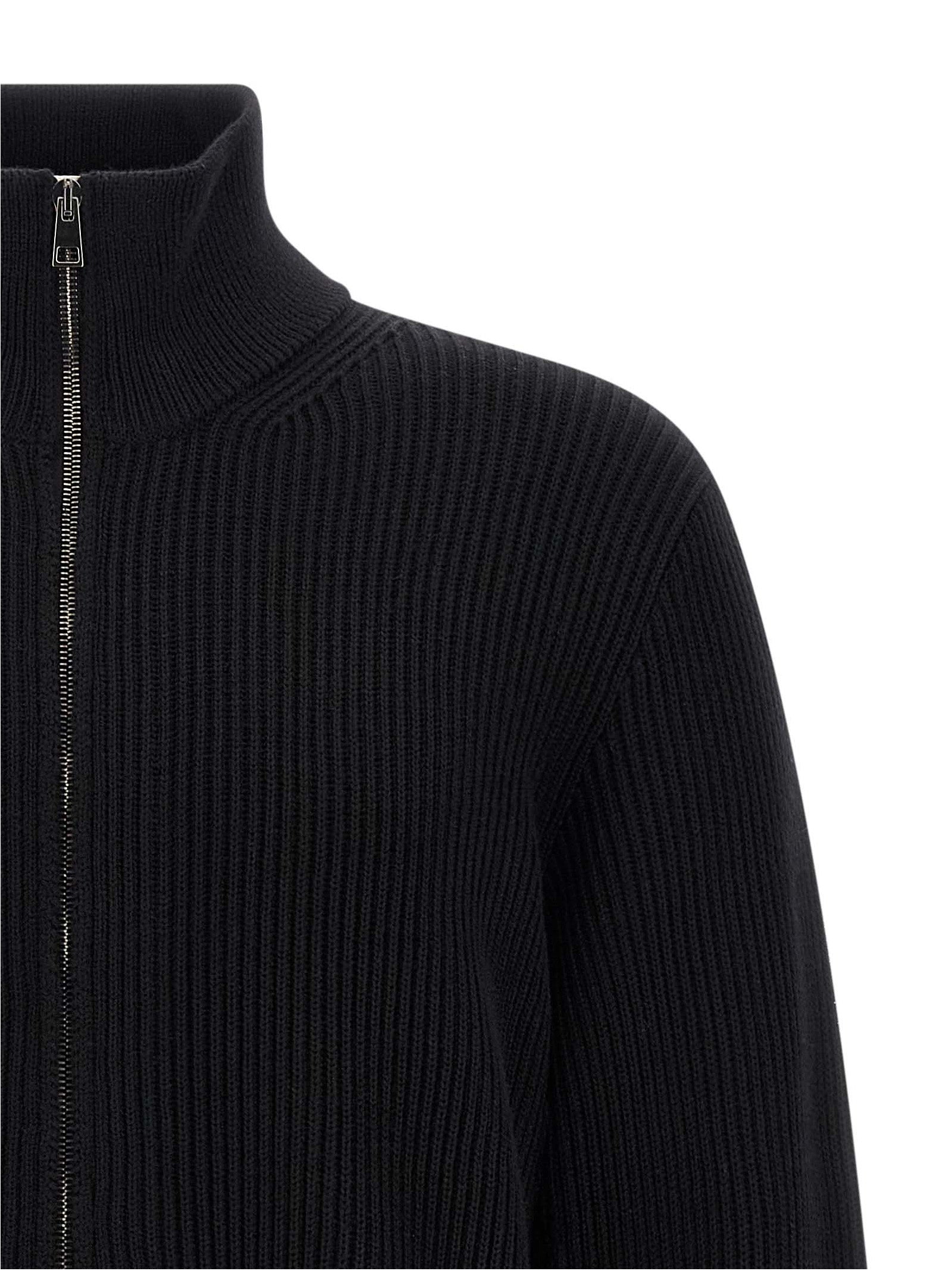 Roberto Collina Schwarzer Cardigan aus Merinowolle