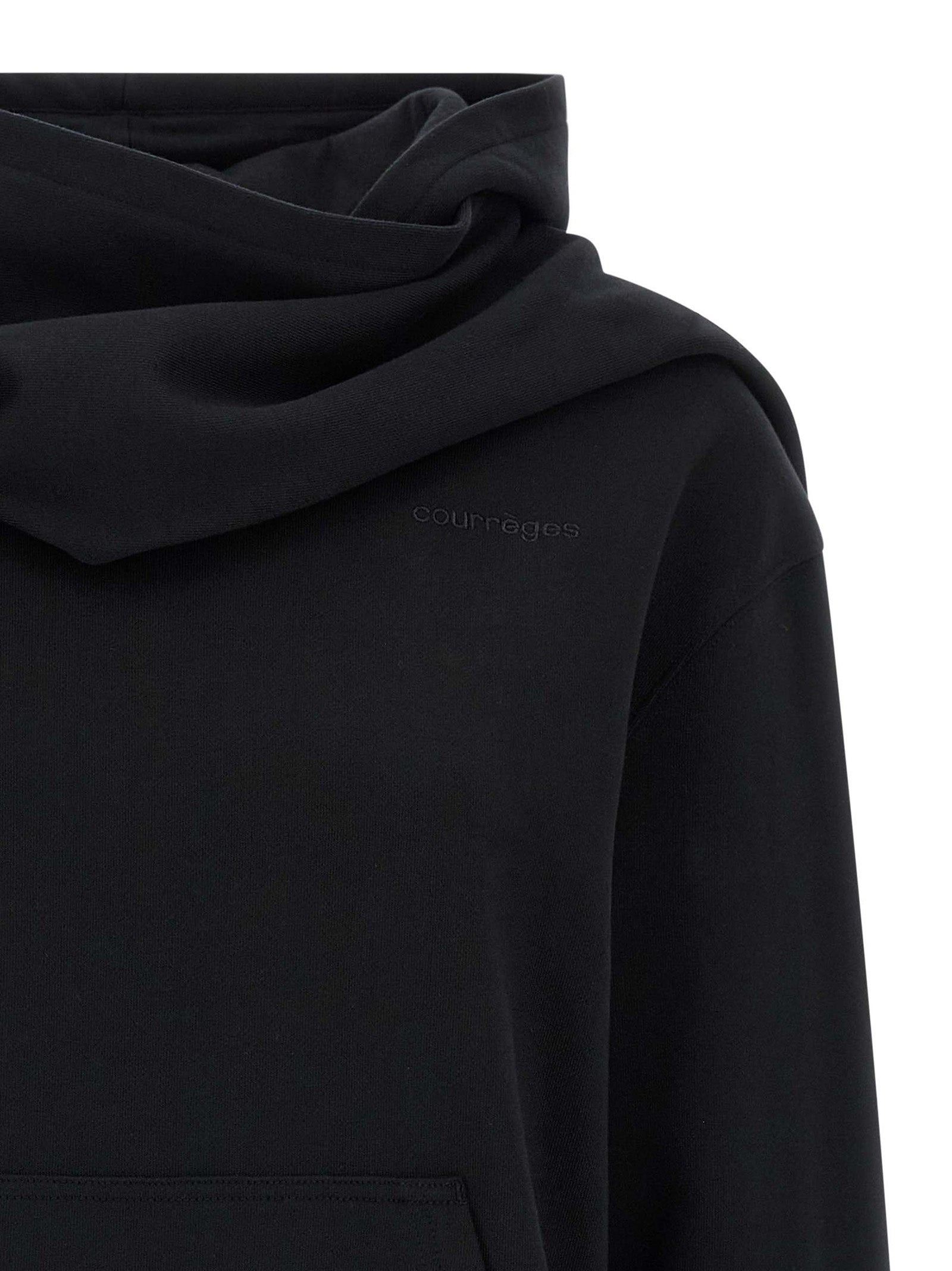 Courrèges Schwarzer Baumwoll-Sweatshirt