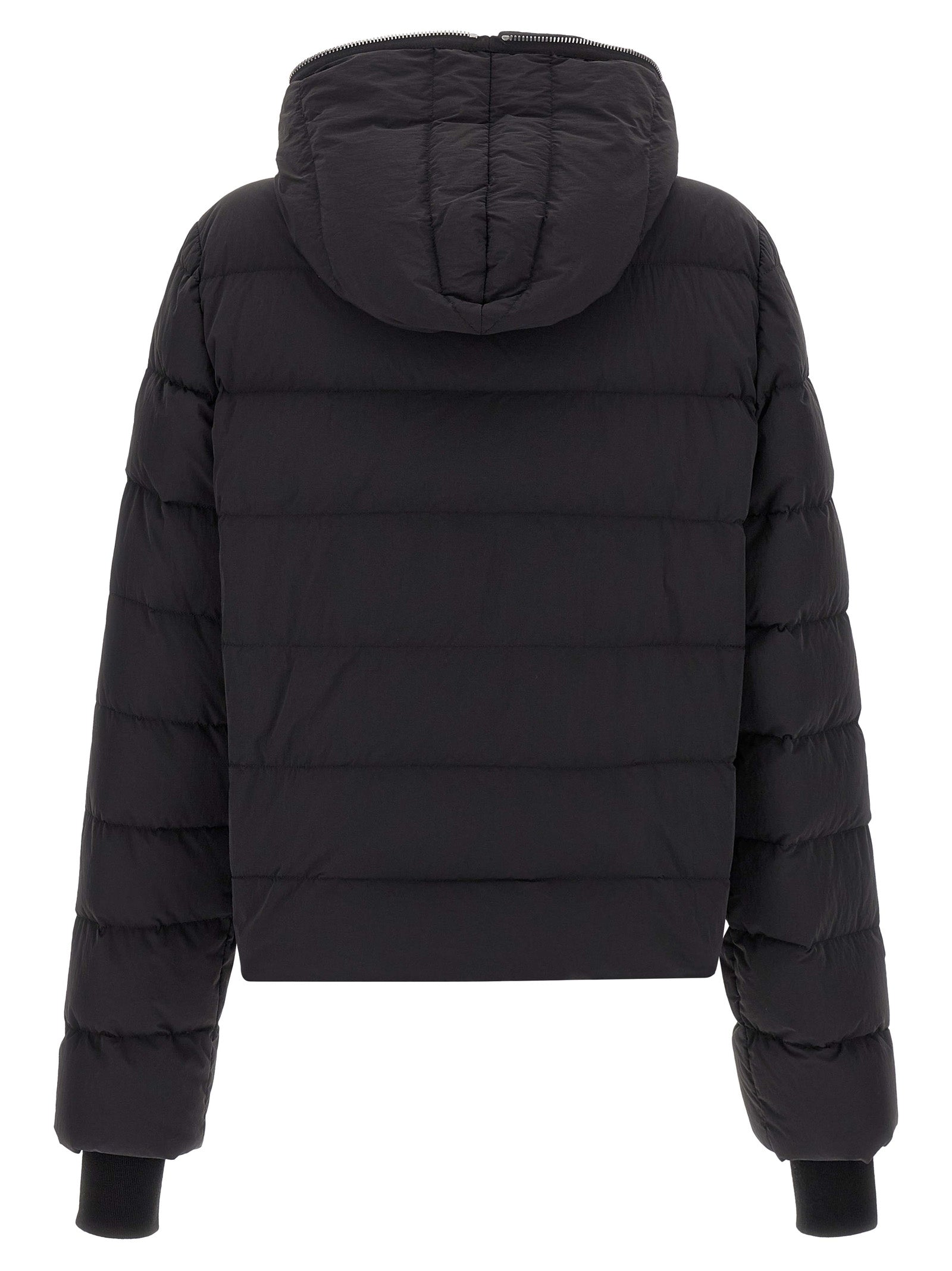 Rick Owens Schwarze Nylon-Jacke in voller Länge